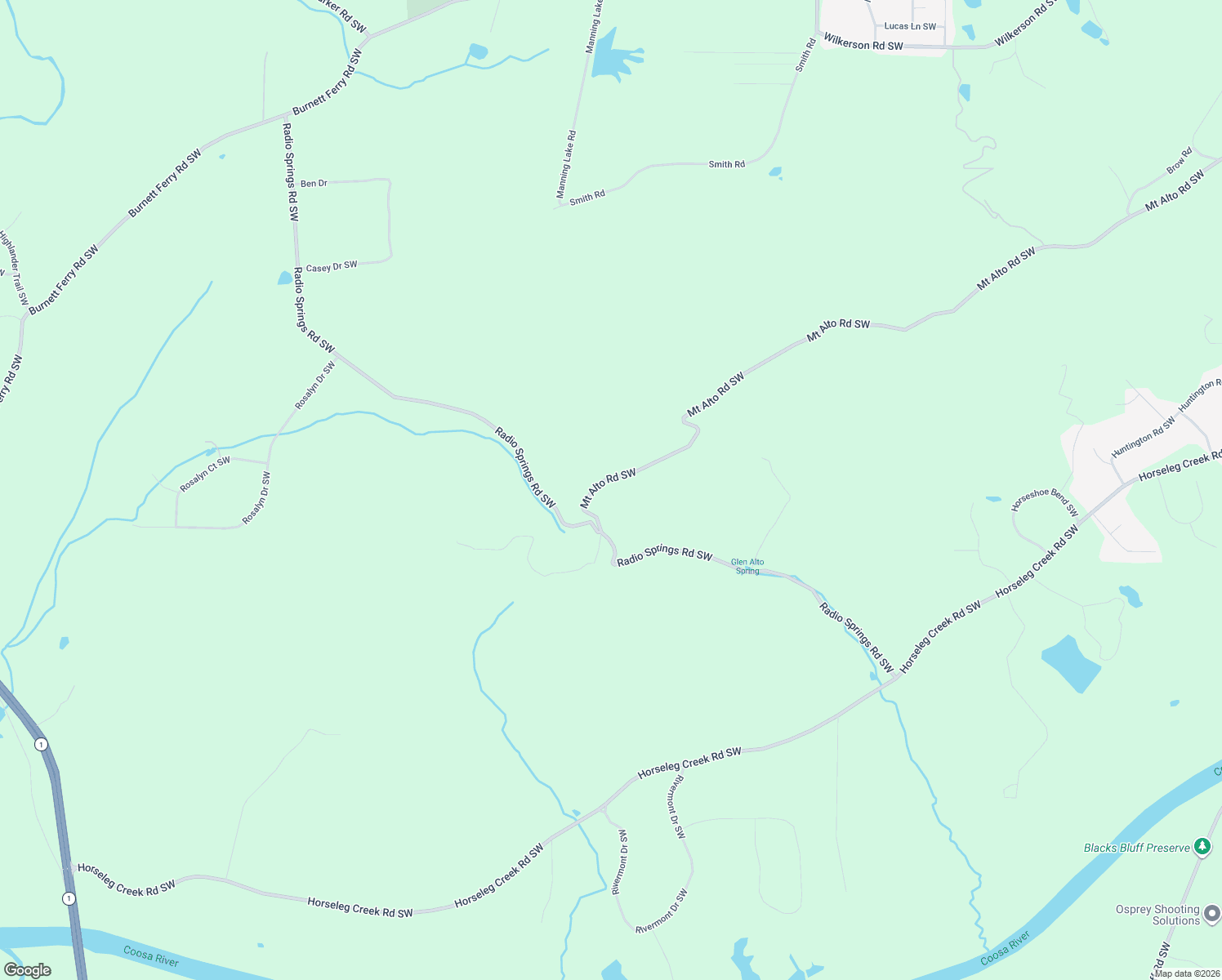 map of restaurants, bars, coffee shops, grocery stores, and more near 1487 Mount Alto Road Southwest in Rome