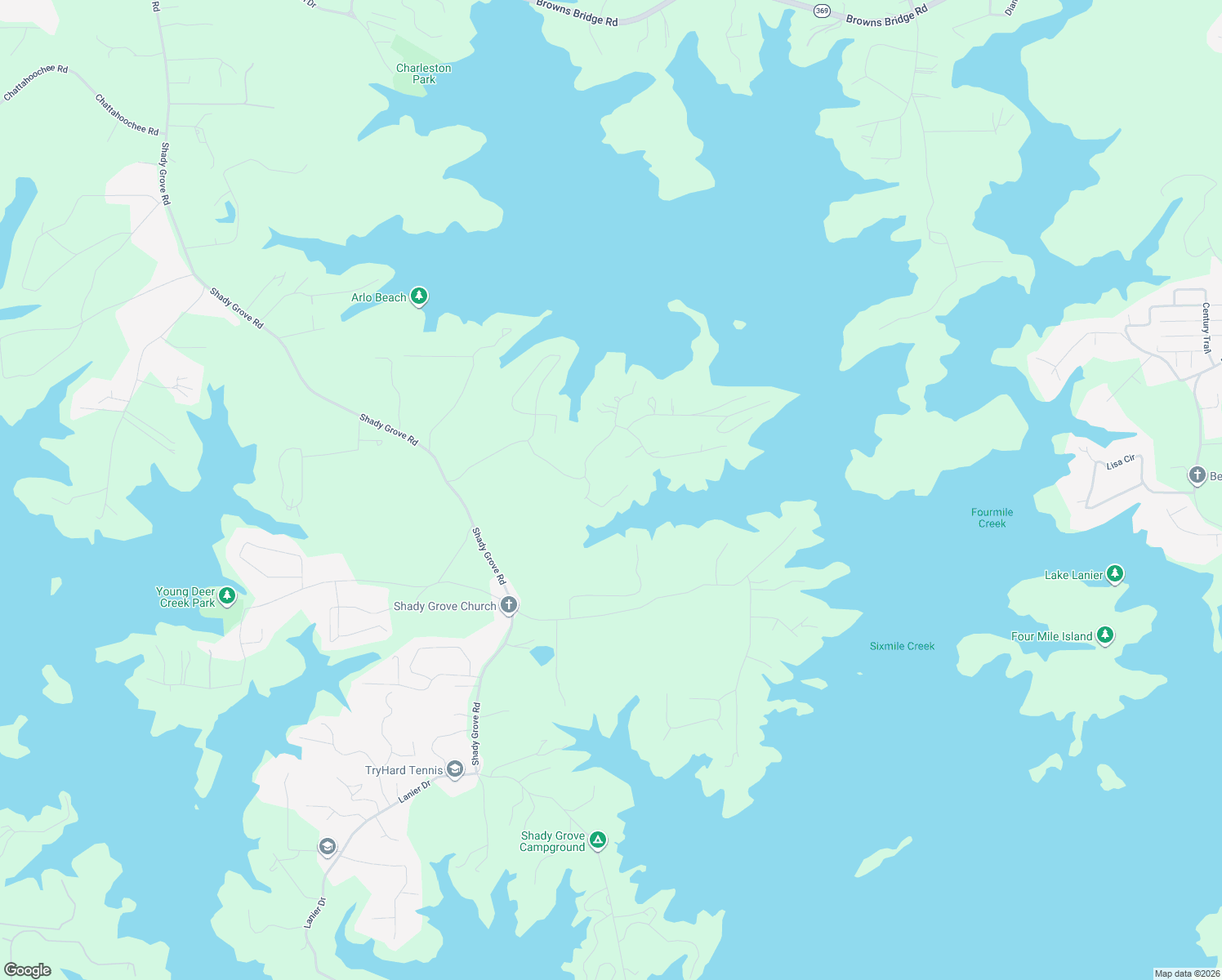 map of restaurants, bars, coffee shops, grocery stores, and more near 6799 Bragg Road in Cumming