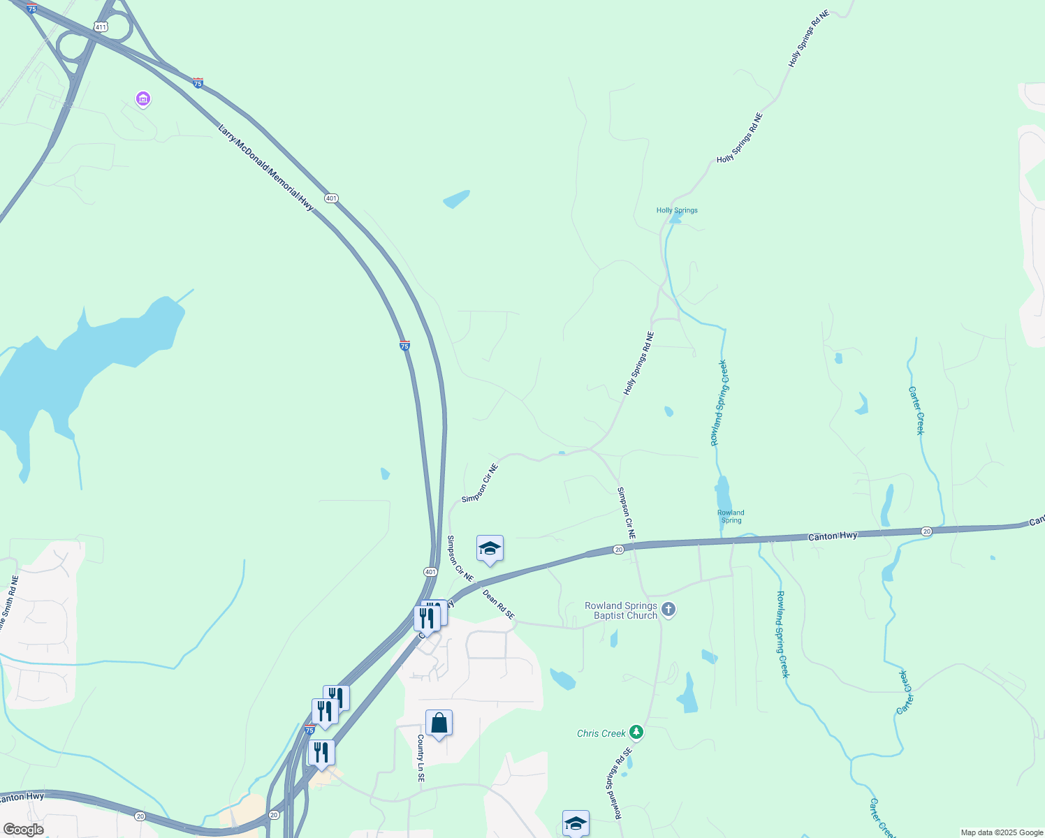 map of restaurants, bars, coffee shops, grocery stores, and more near 31 Kay Road in White