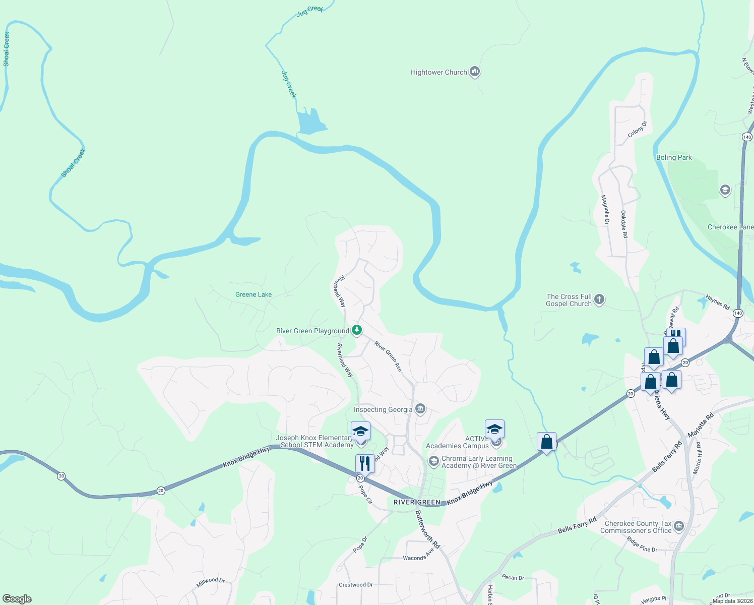 map of restaurants, bars, coffee shops, grocery stores, and more near 504 Black Canyon Park in Canton