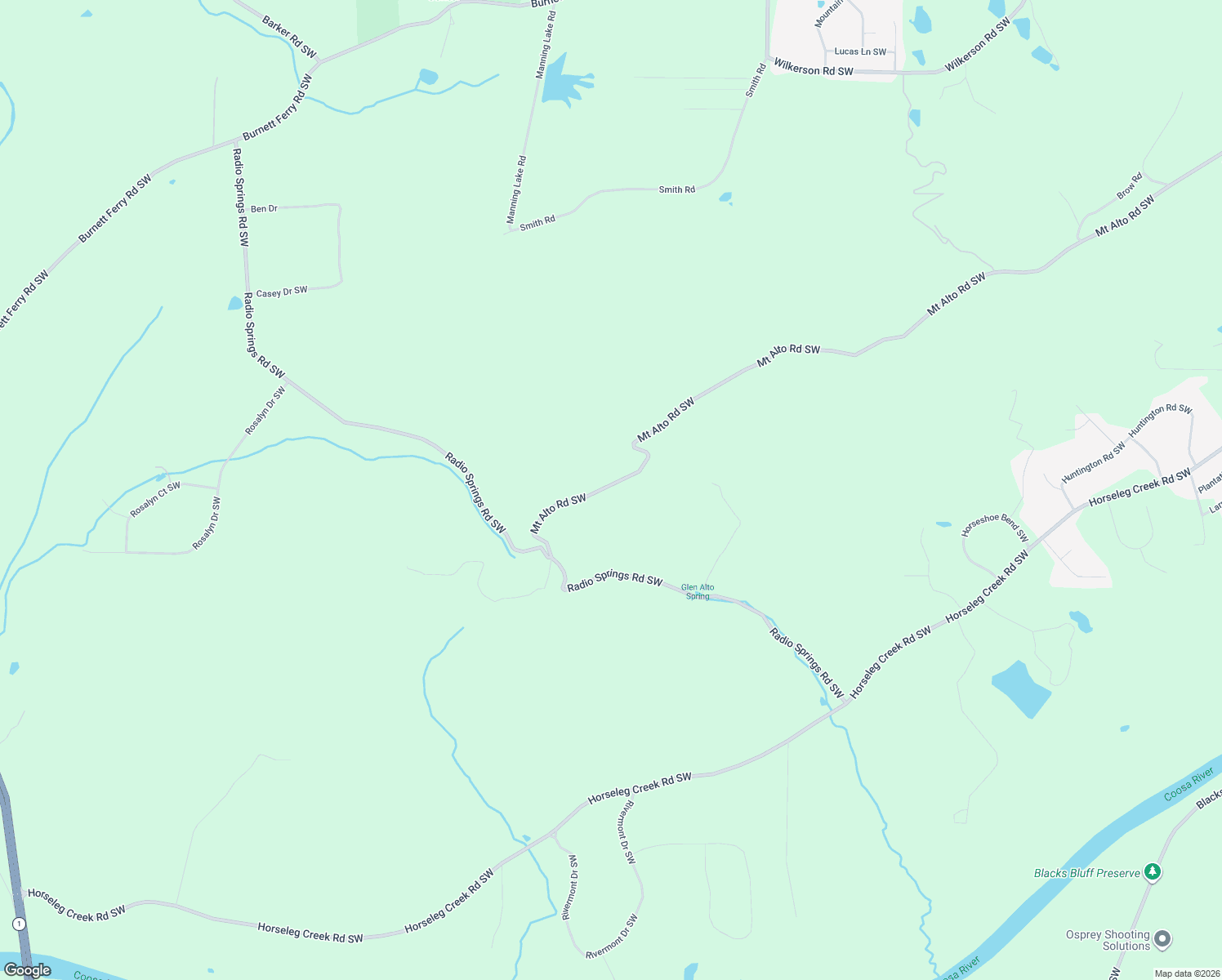 map of restaurants, bars, coffee shops, grocery stores, and more near 1381 Mount Alto Road Southwest in Rome