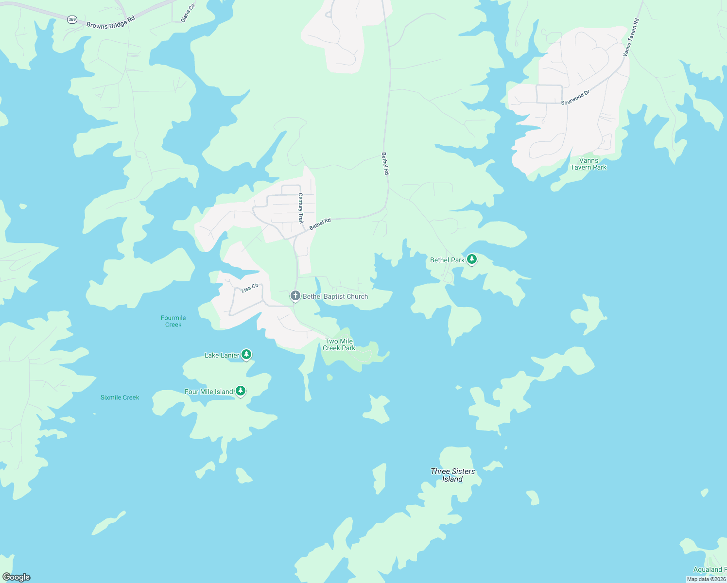 map of restaurants, bars, coffee shops, grocery stores, and more near 9215 Hawks Cove Road in Gainesville
