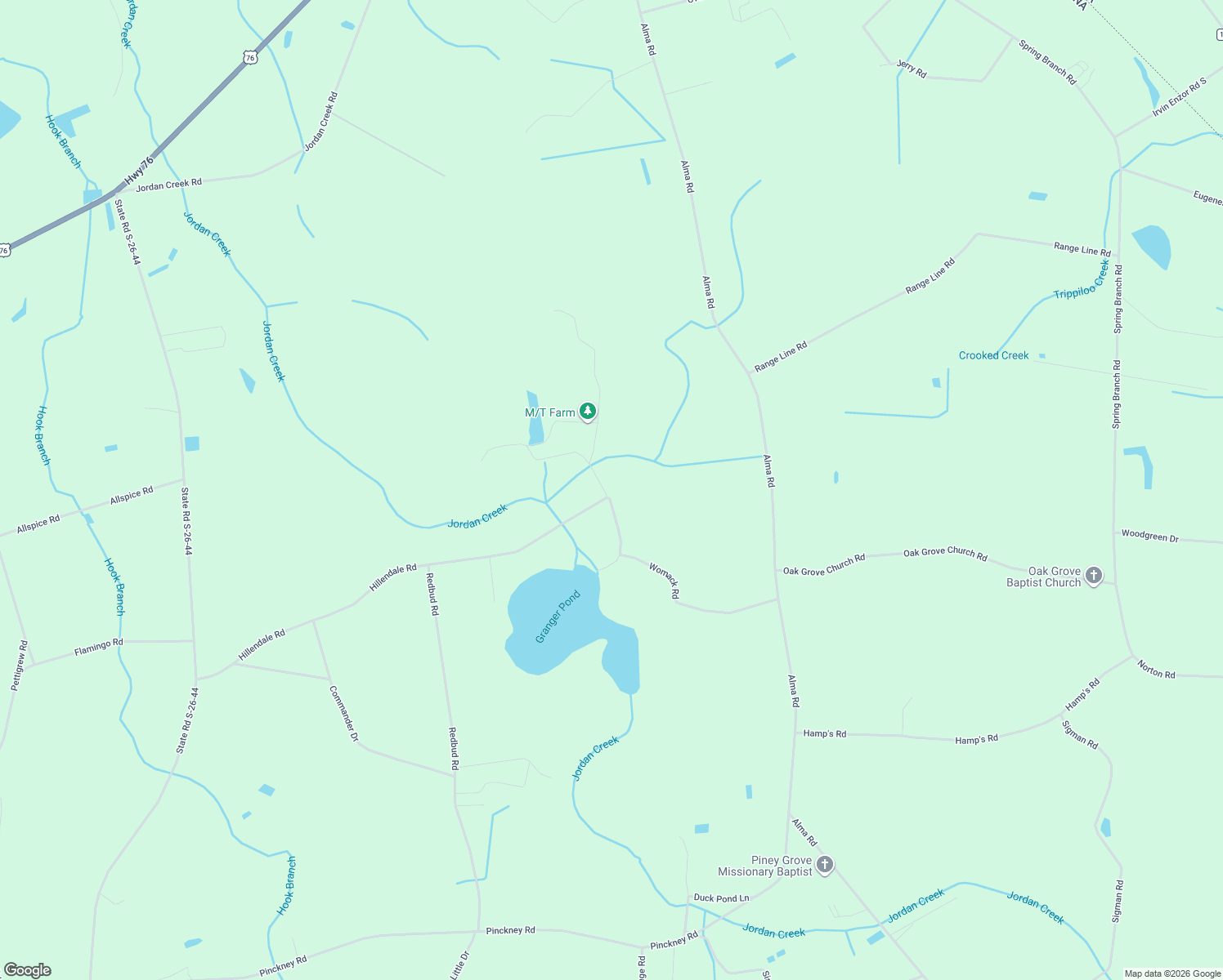map of restaurants, bars, coffee shops, grocery stores, and more near 5676 Womack Road in Nichols