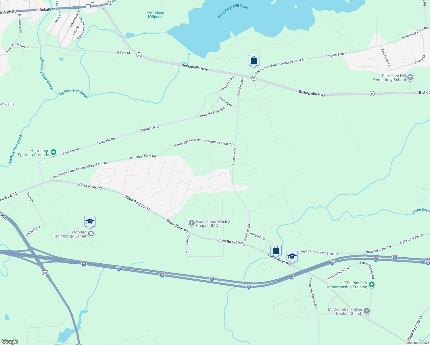 map of restaurants, bars, coffee shops, grocery stores, and more near 209 Bobwhite Circle in Camden