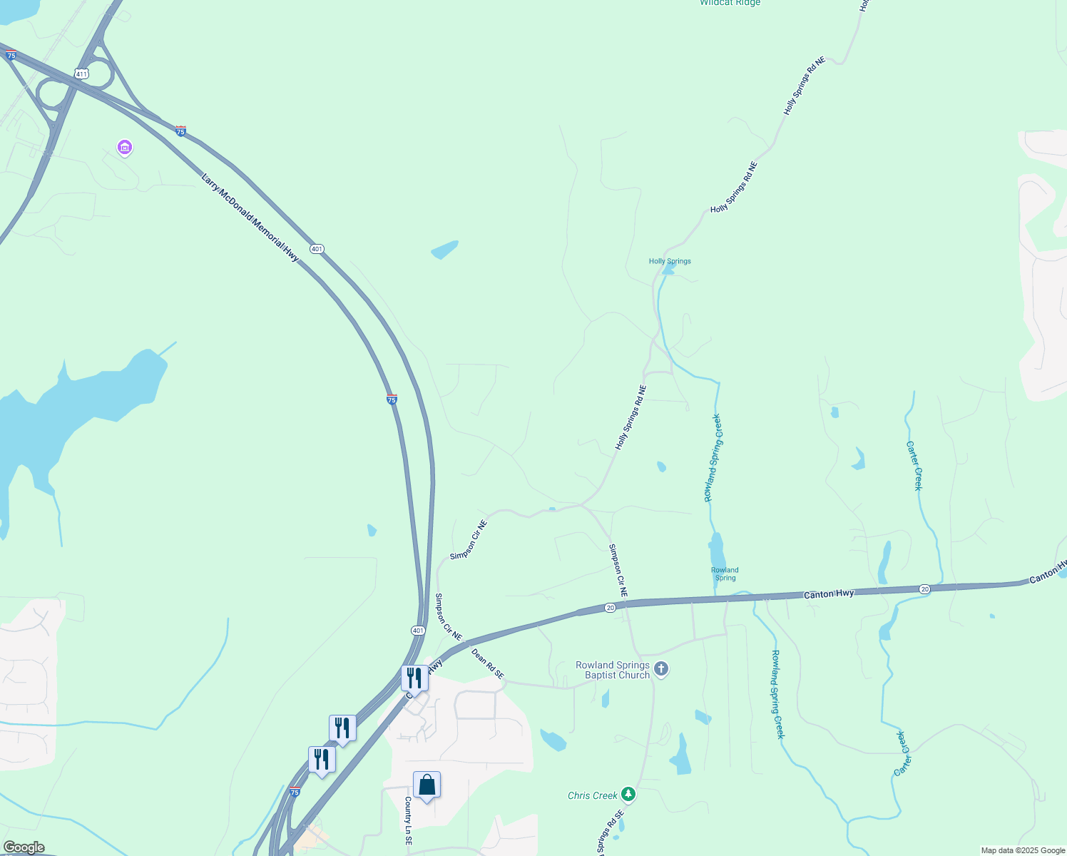 map of restaurants, bars, coffee shops, grocery stores, and more near 24 Spruce Street in White