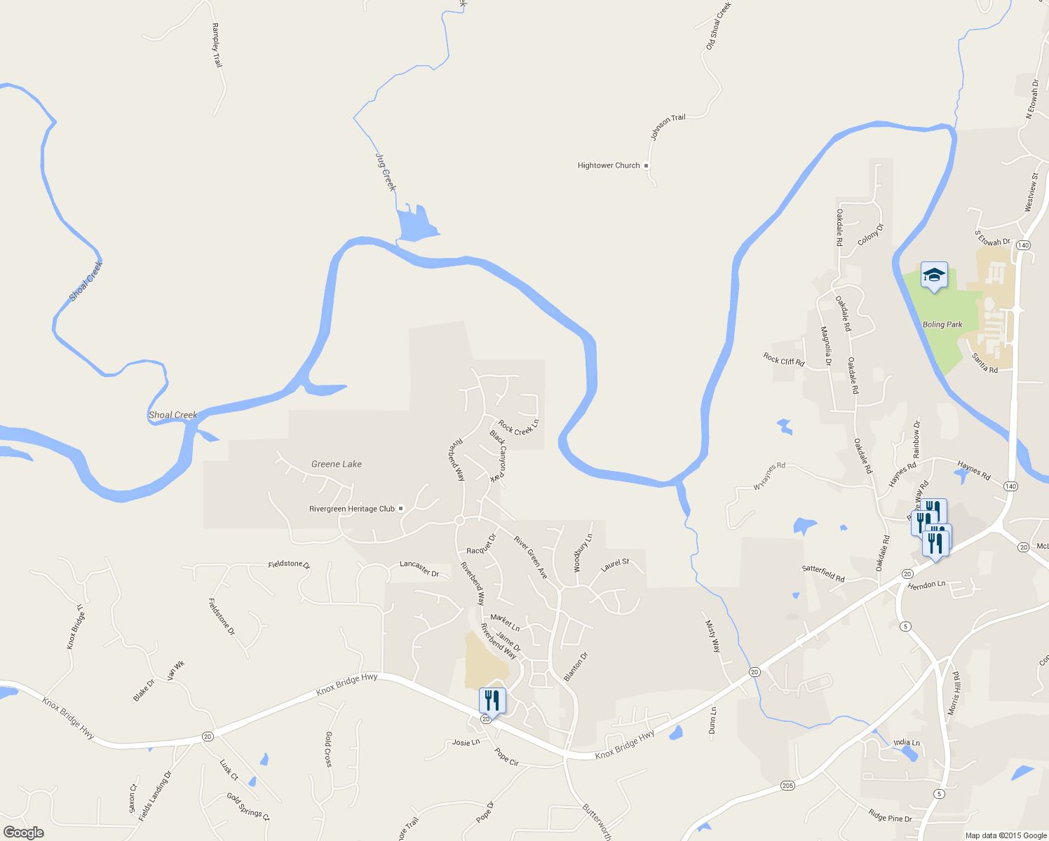 map of restaurants, bars, coffee shops, grocery stores, and more near 703 Greenbelt Park Court in Canton