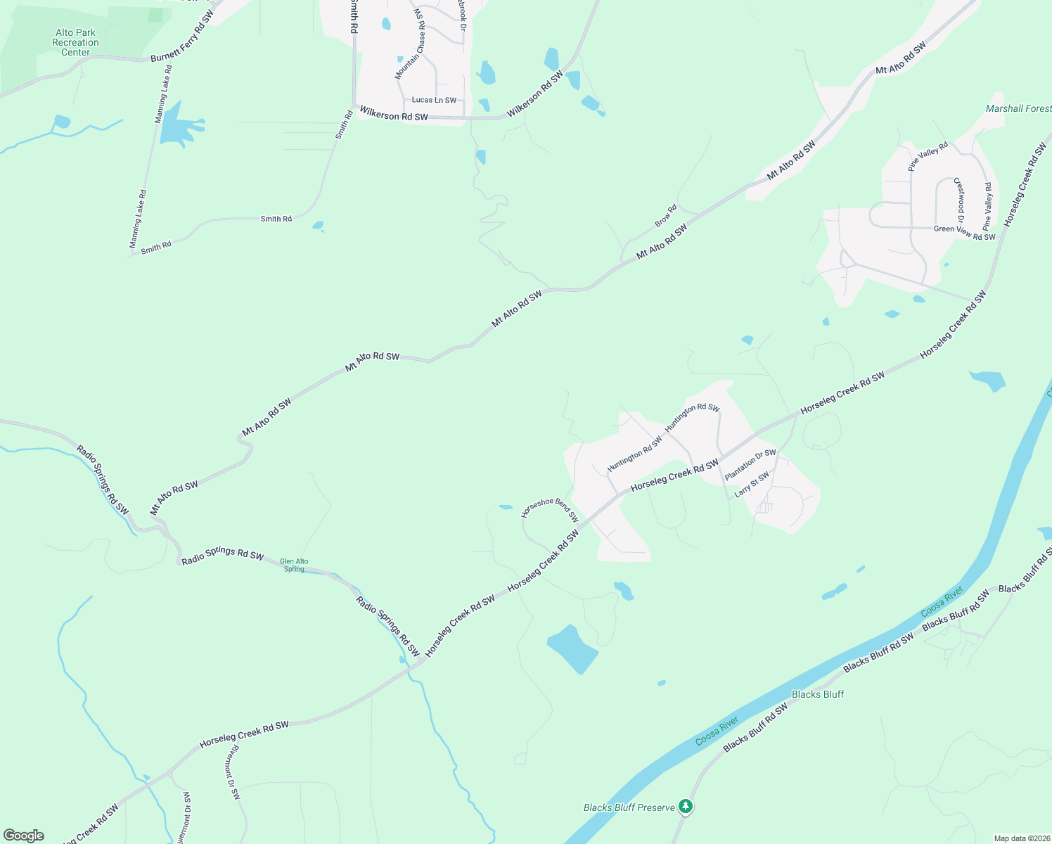 map of restaurants, bars, coffee shops, grocery stores, and more near 84 Horseshoe Bend Southwest in Rome