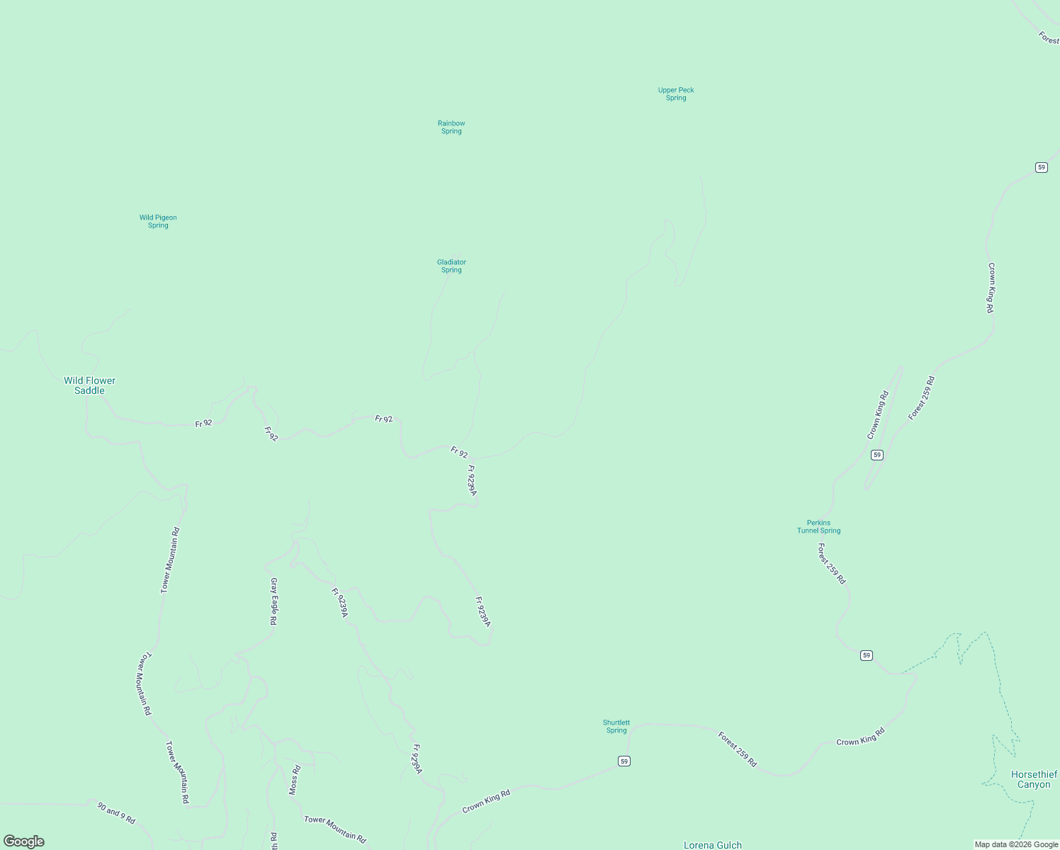 map of restaurants, bars, coffee shops, grocery stores, and more near in Crown King