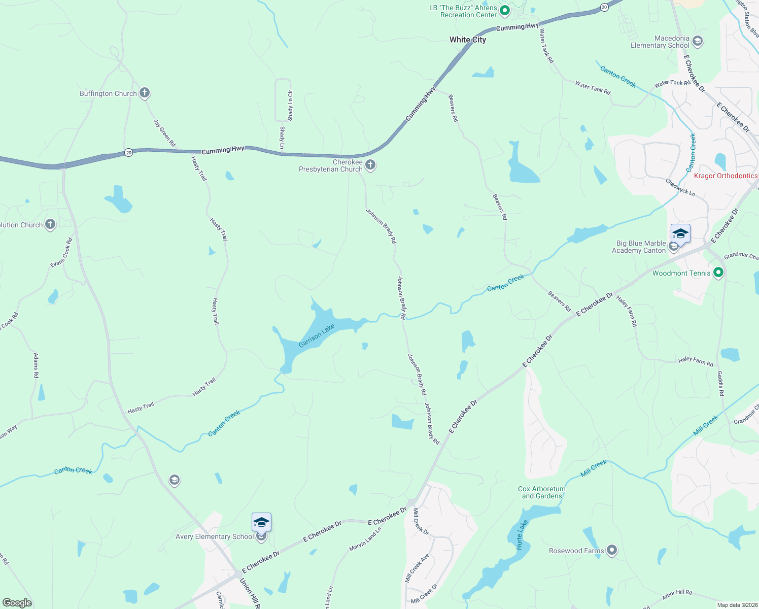 map of restaurants, bars, coffee shops, grocery stores, and more near 1081 Johnson Brady Road in Canton