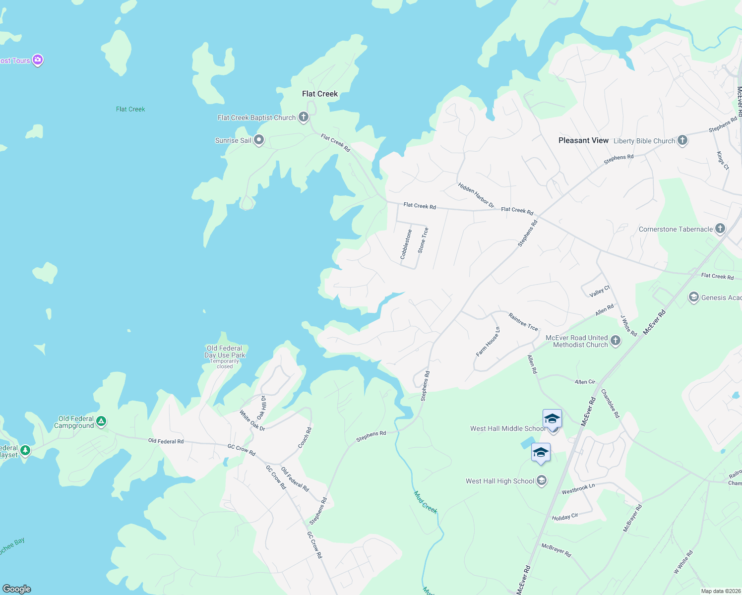 map of restaurants, bars, coffee shops, grocery stores, and more near 5611 Lanyard Court in Gainesville