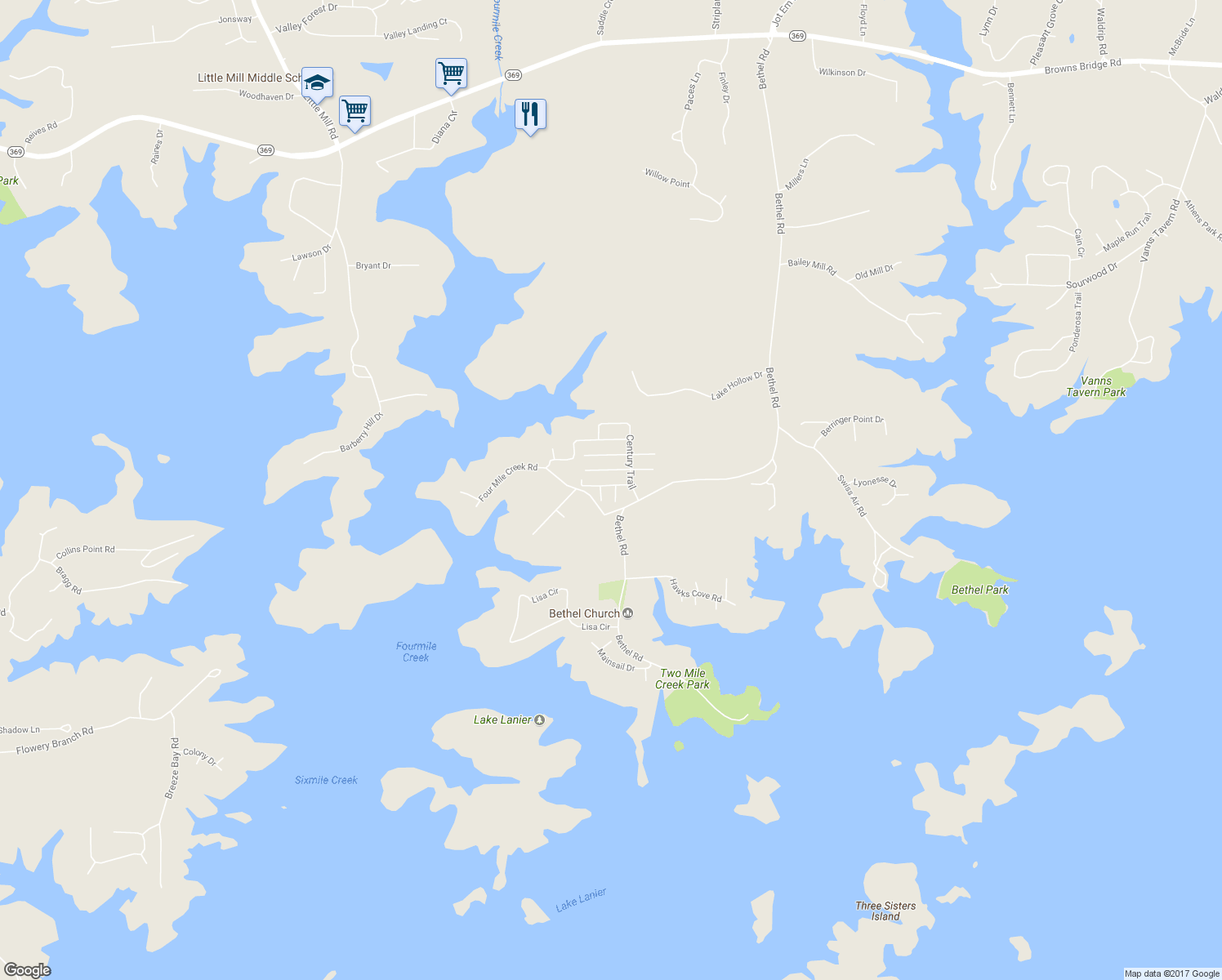 map of restaurants, bars, coffee shops, grocery stores, and more near 8910 Capri Street in Gainesville