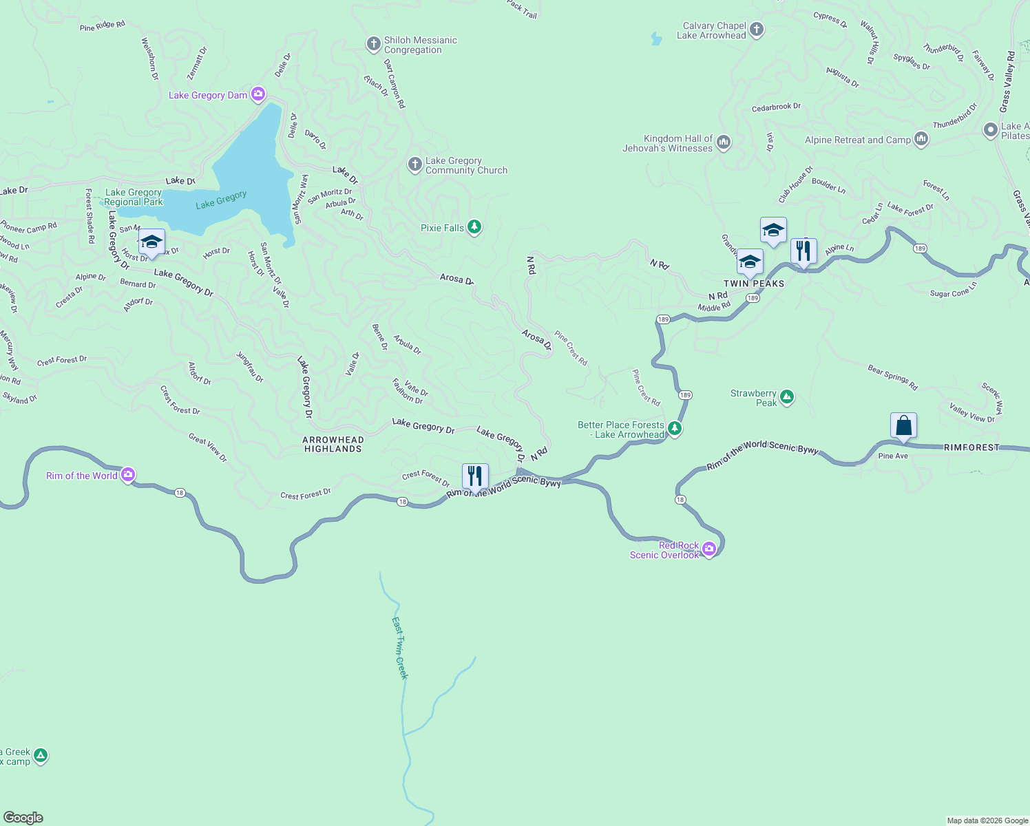 map of restaurants, bars, coffee shops, grocery stores, and more near 25290 Basel Drive in San Martin