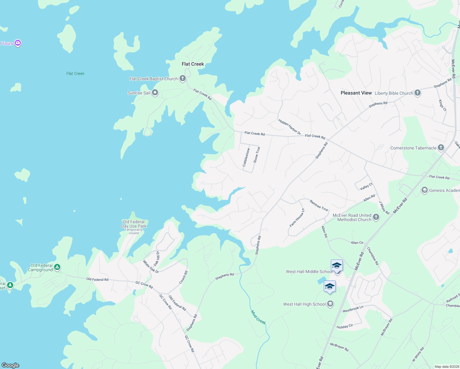 map of restaurants, bars, coffee shops, grocery stores, and more near 5611 Lanyard Court in Gainesville