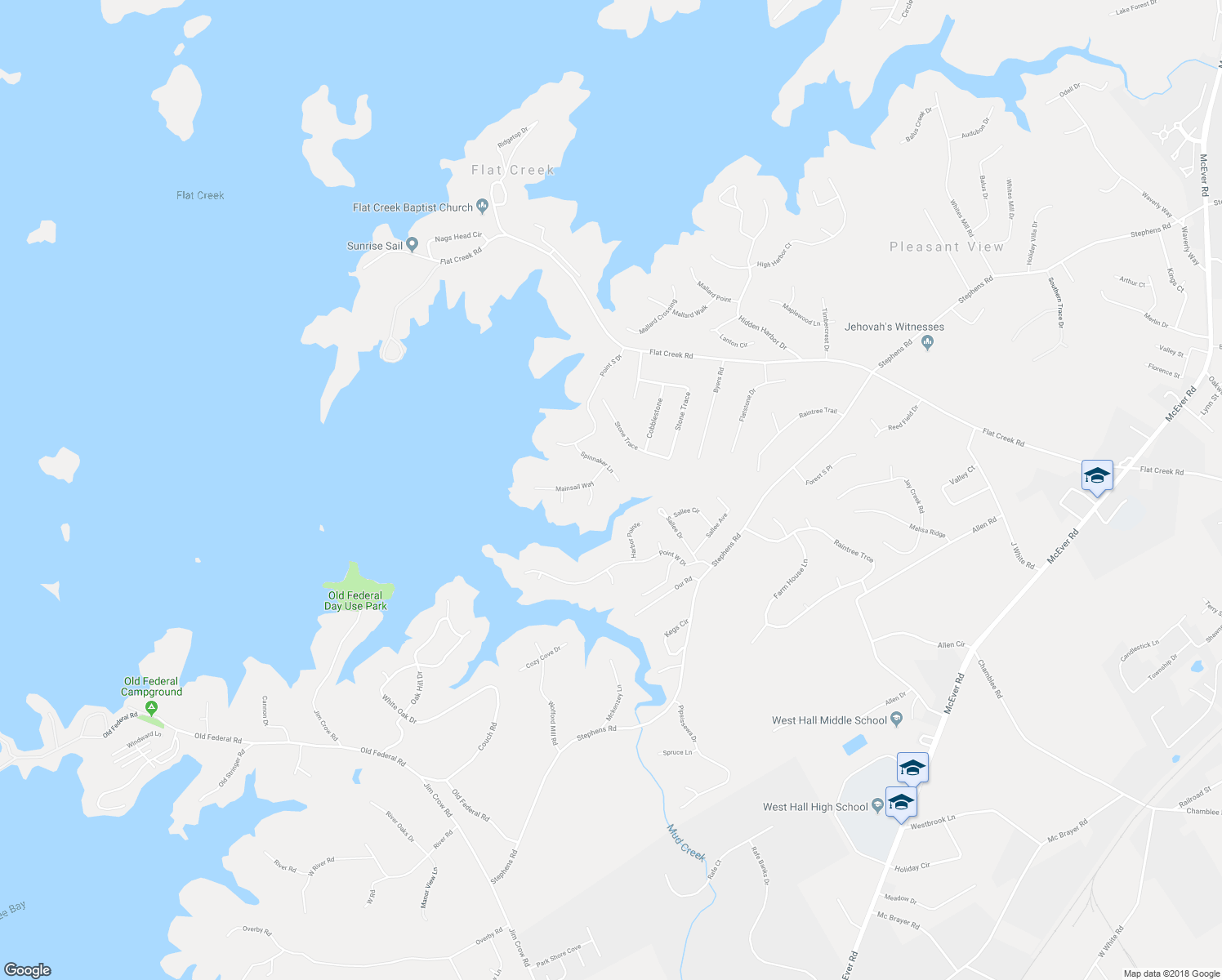 map of restaurants, bars, coffee shops, grocery stores, and more near 5434 Spinnaker Lane in Gainesville