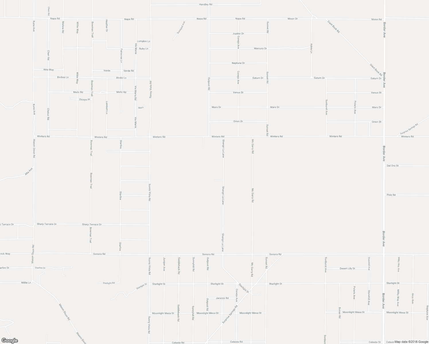 map of restaurants, bars, coffee shops, grocery stores, and more near 1120 Shangrila Lane in Joshua Tree