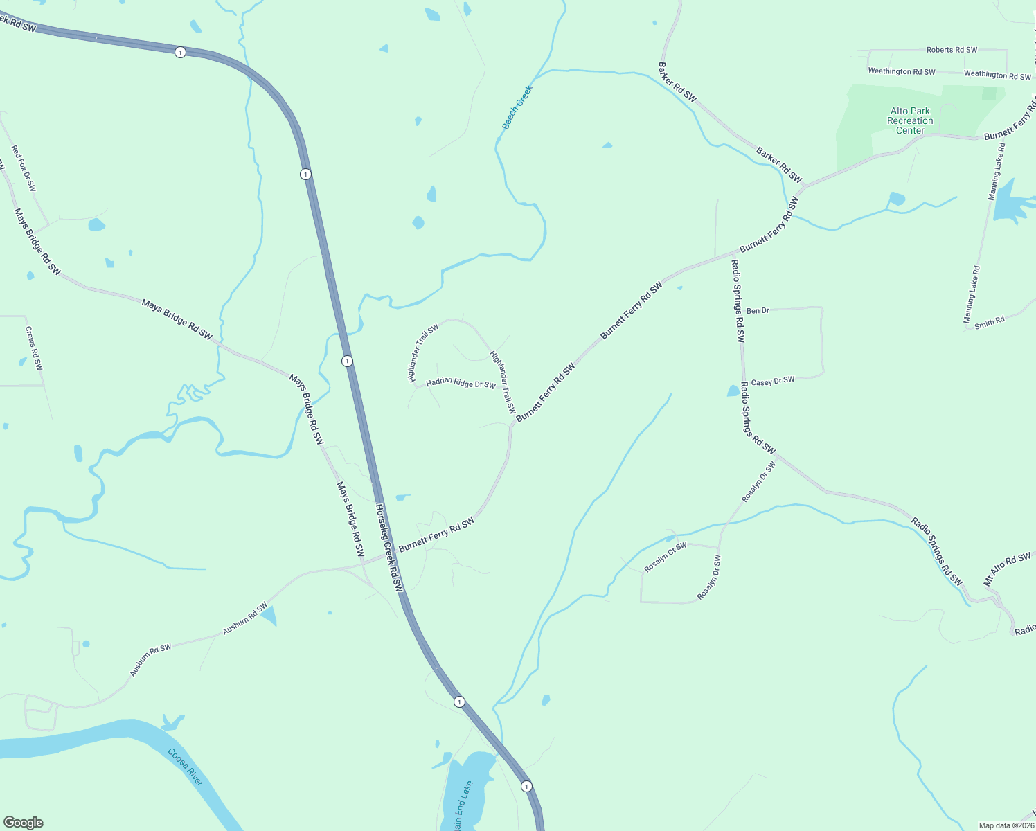 map of restaurants, bars, coffee shops, grocery stores, and more near 2 Highlander Trail Southwest in Rome