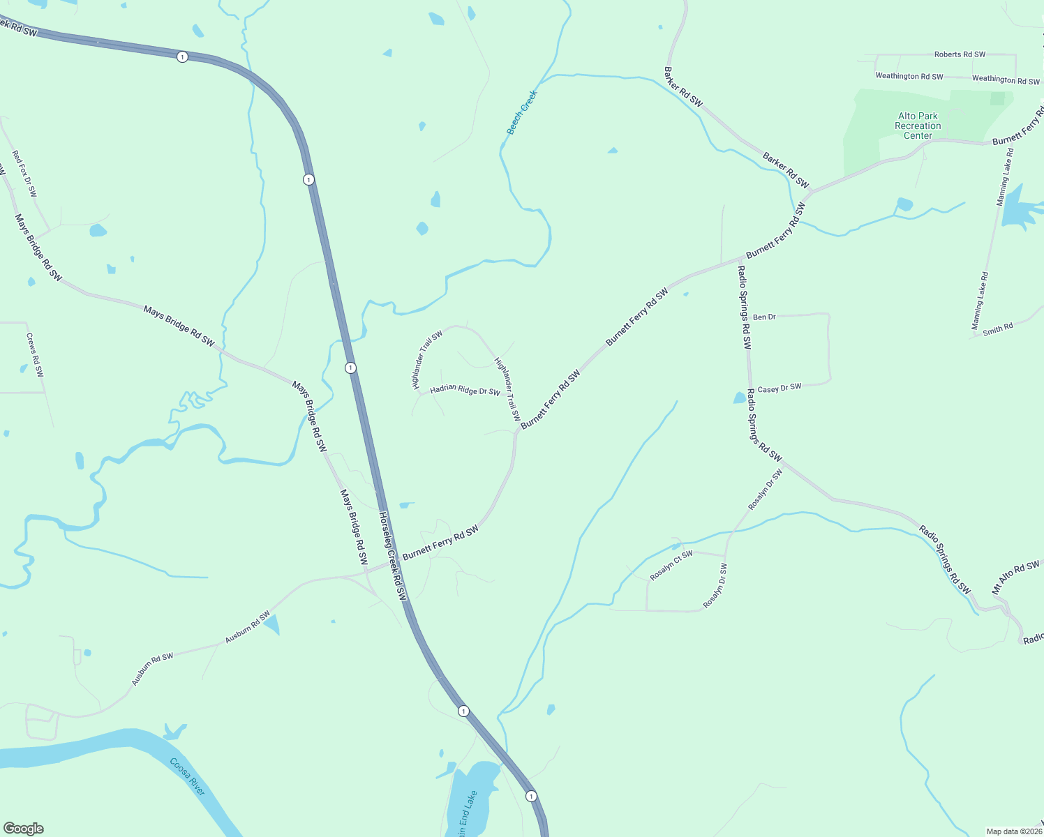 map of restaurants, bars, coffee shops, grocery stores, and more near 2 Highlander Trail Southwest in Rome