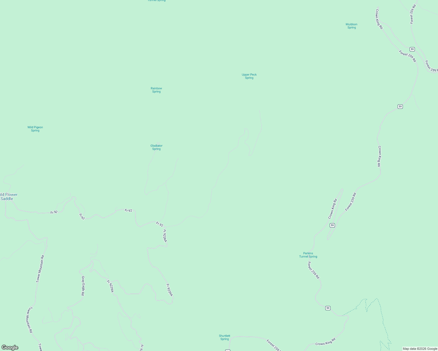 map of restaurants, bars, coffee shops, grocery stores, and more near Lincoln Ridge Road in Crown King