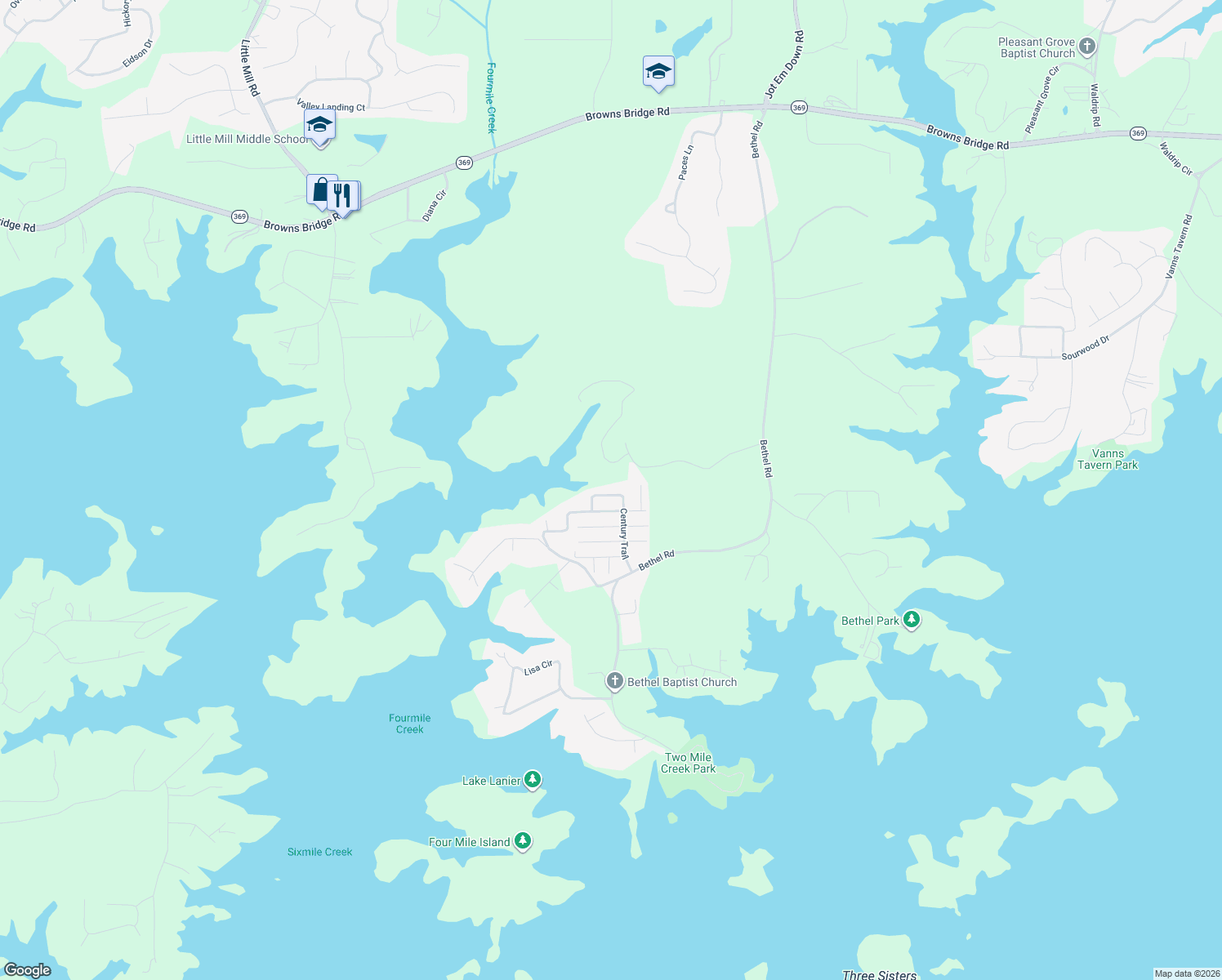 map of restaurants, bars, coffee shops, grocery stores, and more near 9230 Impala Street in Gainesville