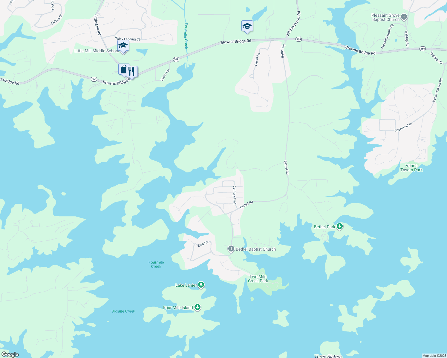 map of restaurants, bars, coffee shops, grocery stores, and more near 9280 Impala Street in Gainesville