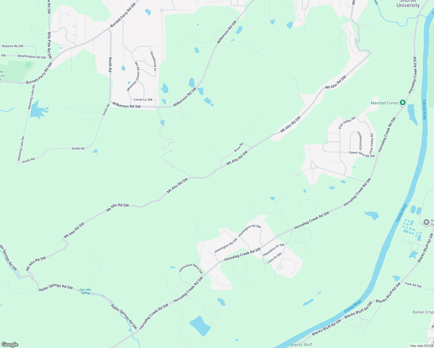 map of restaurants, bars, coffee shops, grocery stores, and more near 503 Mount Alto Road Southwest in Rome