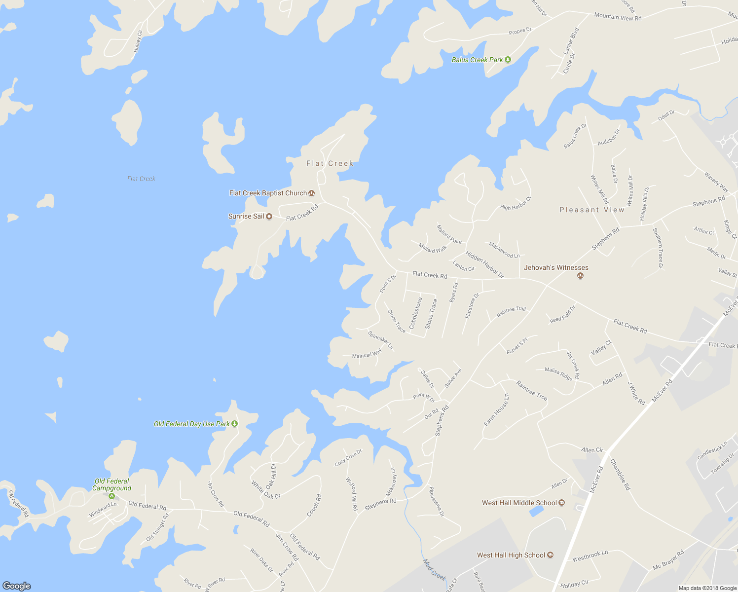 map of restaurants, bars, coffee shops, grocery stores, and more near 5340 Point South Drive in Gainesville