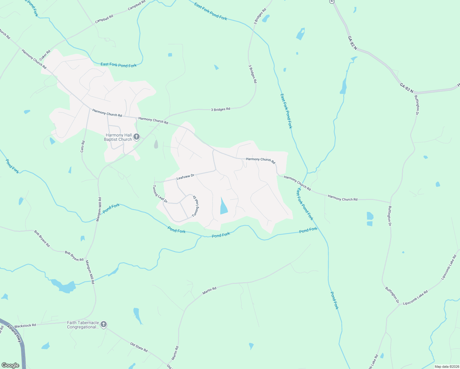 map of restaurants, bars, coffee shops, grocery stores, and more near 4218 Rolling Ridge Drive in Gillsville
