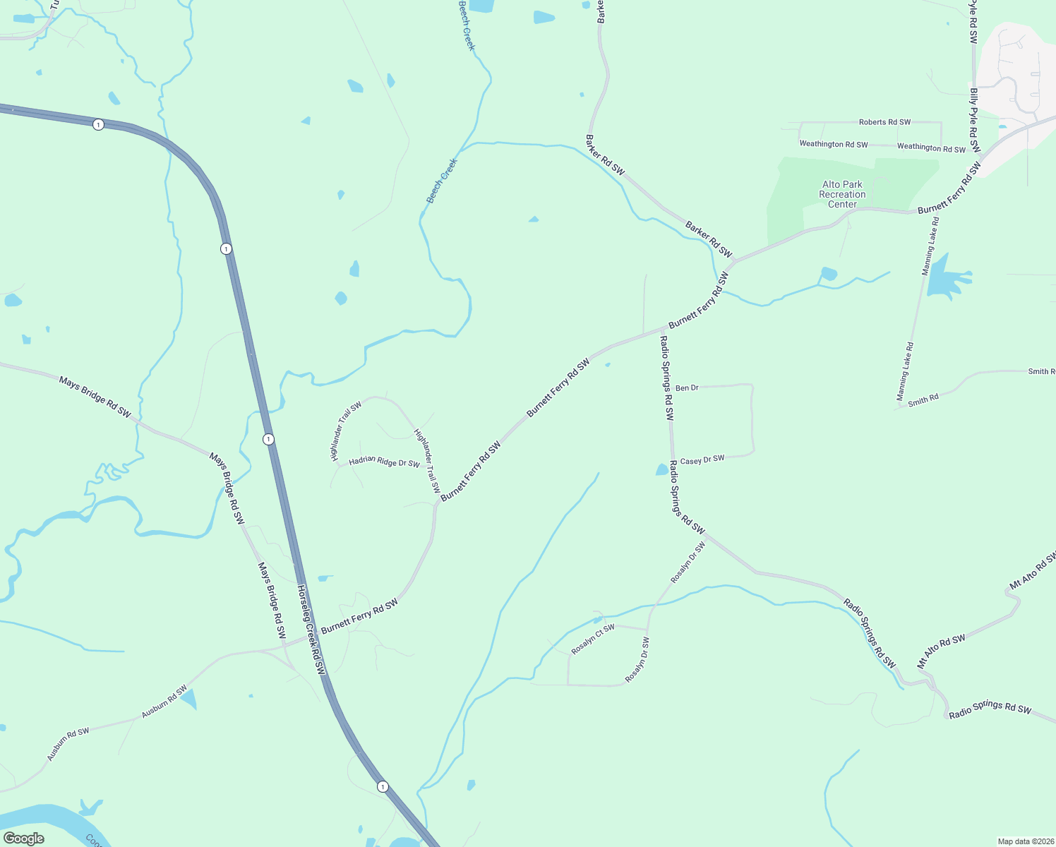 map of restaurants, bars, coffee shops, grocery stores, and more near 1795 Burnett Ferry Road Southwest in Rome