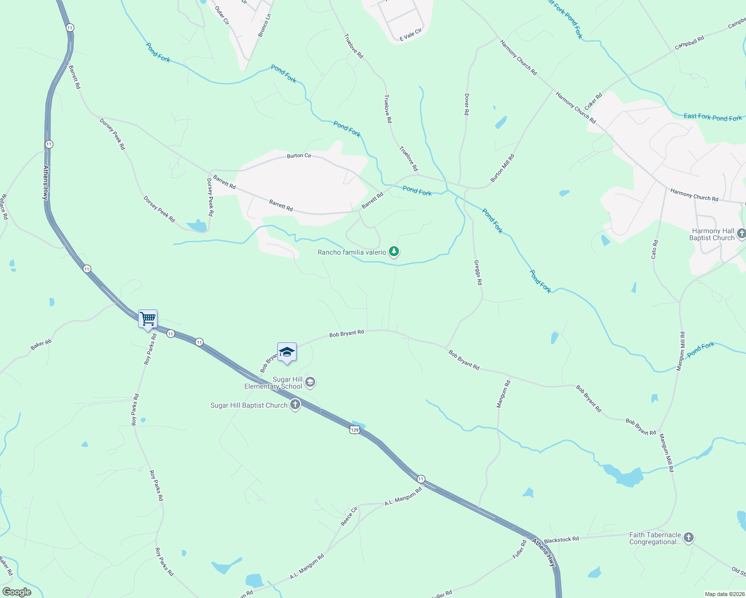 map of restaurants, bars, coffee shops, grocery stores, and more near 3334 Pennington Point Drive in Gainesville