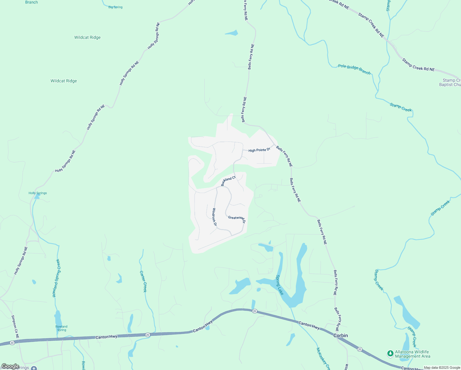 map of restaurants, bars, coffee shops, grocery stores, and more near 75 Greatwood Drive in White
