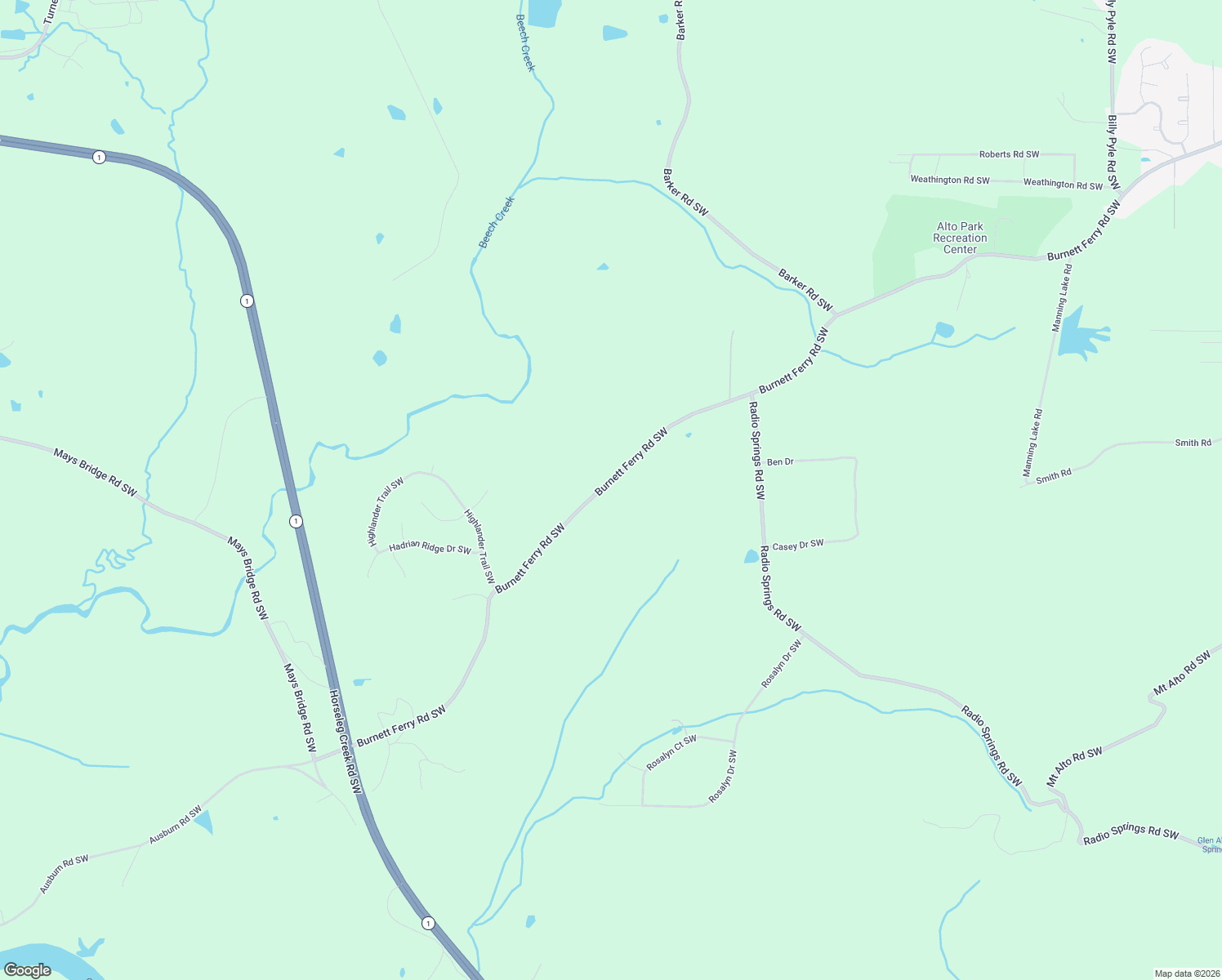 map of restaurants, bars, coffee shops, grocery stores, and more near 1795 Burnett Ferry Road Southwest in Rome