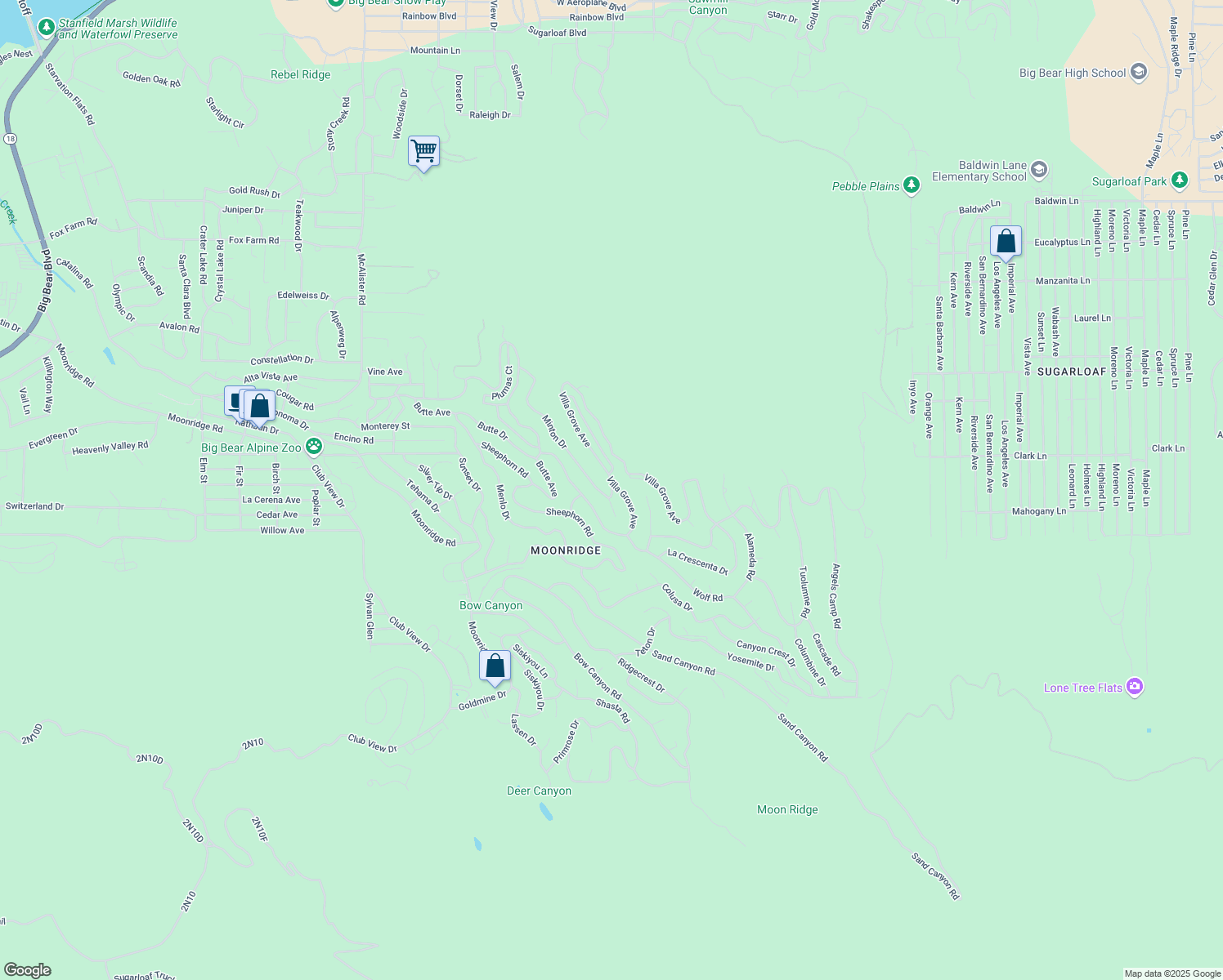 map of restaurants, bars, coffee shops, grocery stores, and more near in Big Bear