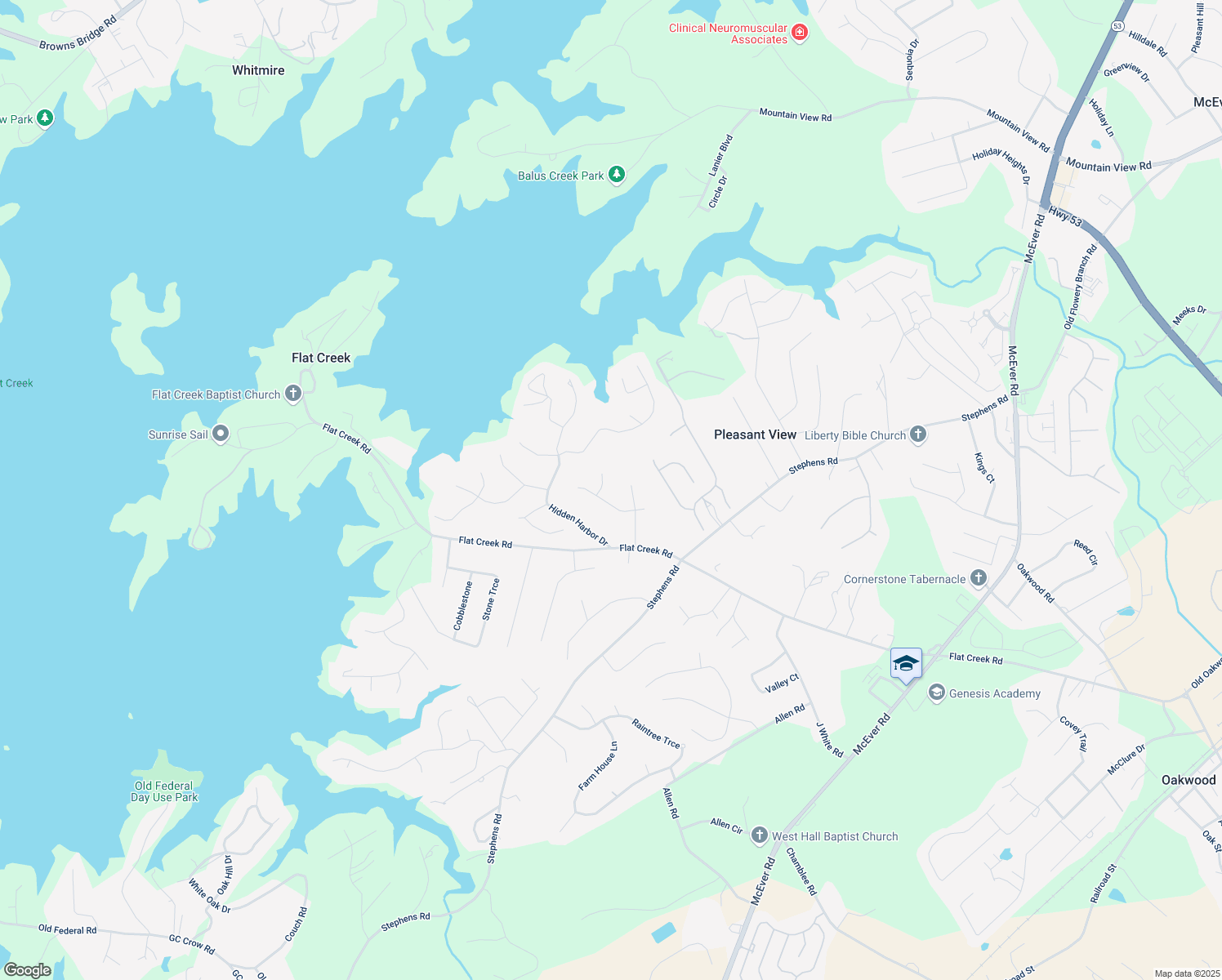 map of restaurants, bars, coffee shops, grocery stores, and more near 5176 Glenstone Court in Gainesville