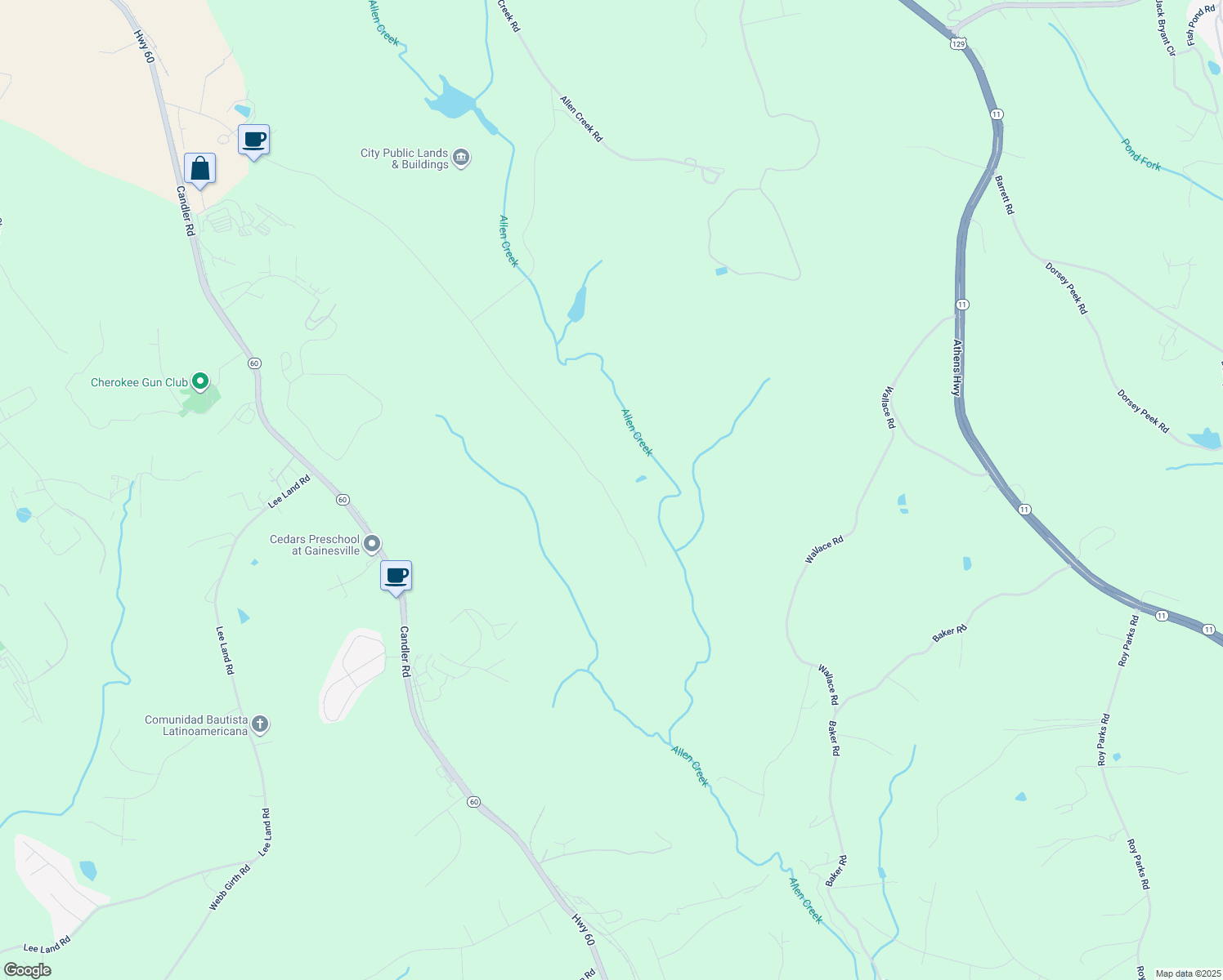 map of restaurants, bars, coffee shops, grocery stores, and more near in Gainesville