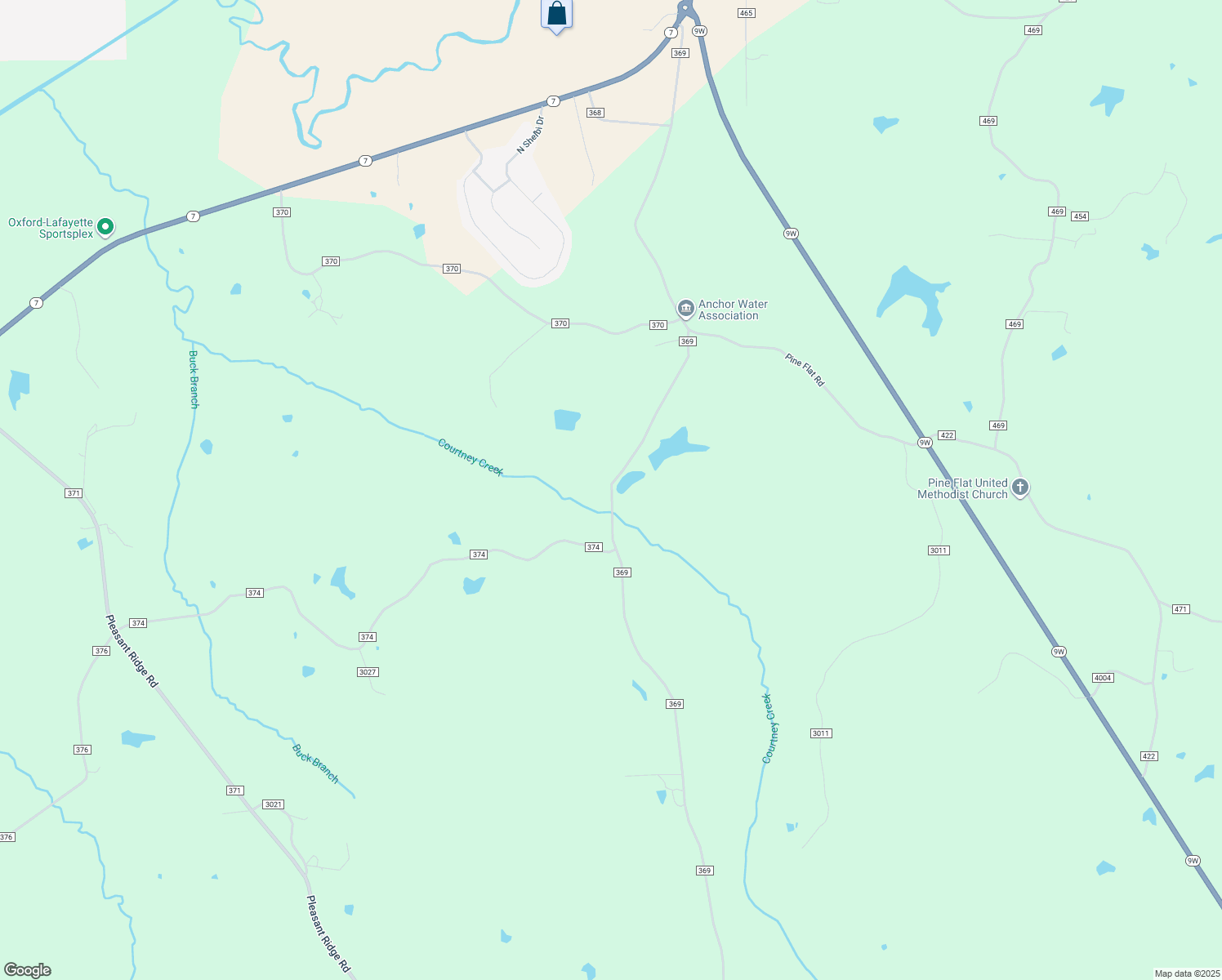 map of restaurants, bars, coffee shops, grocery stores, and more near 102 County Road 369 in Oxford