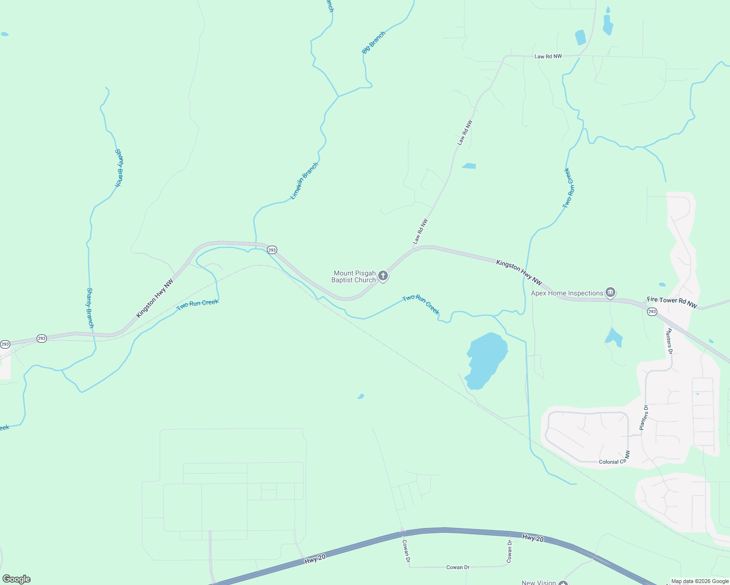 map of restaurants, bars, coffee shops, grocery stores, and more near Kingston Highway Northwest in Euharlee