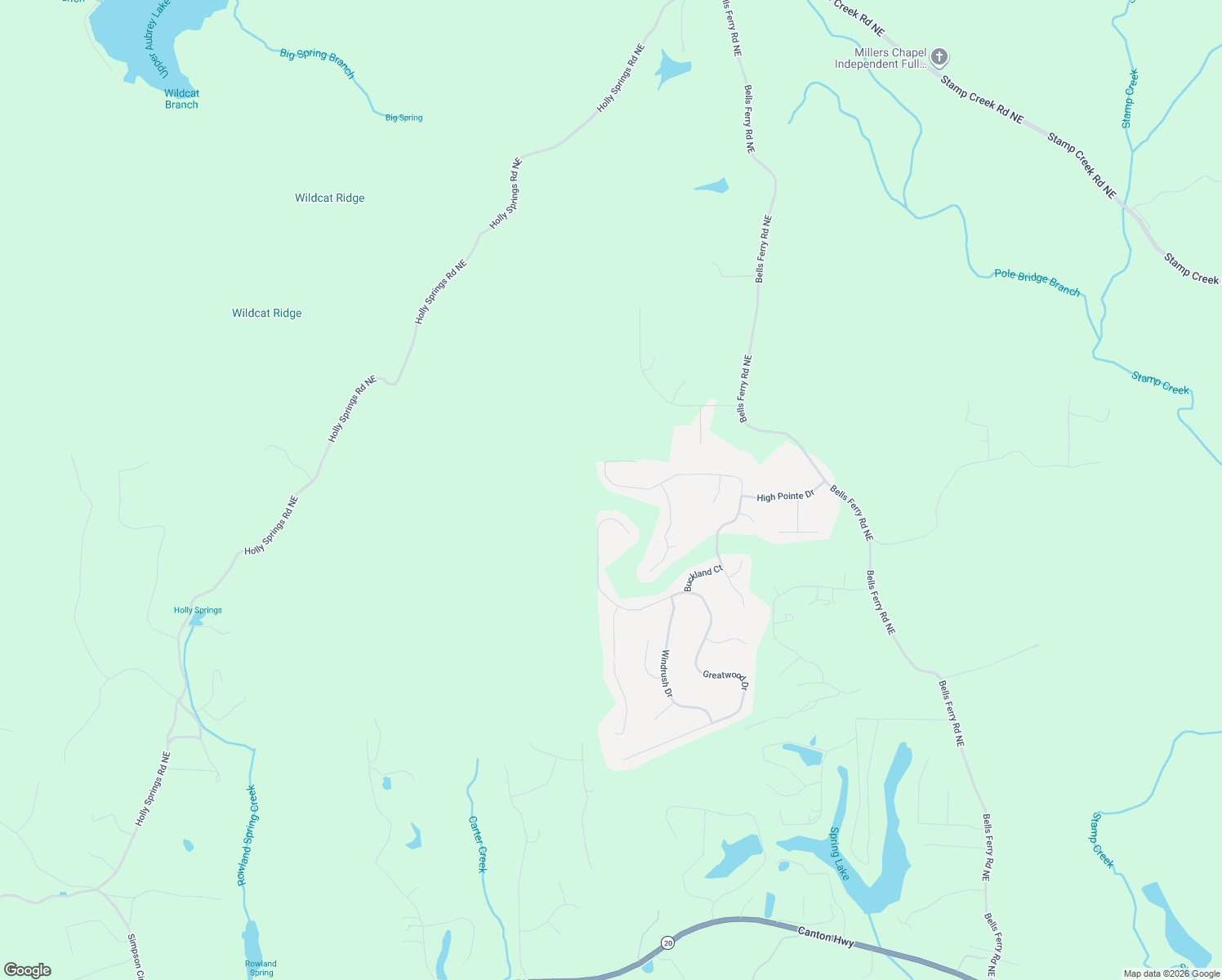 map of restaurants, bars, coffee shops, grocery stores, and more near 93 Broadlands Drive in White