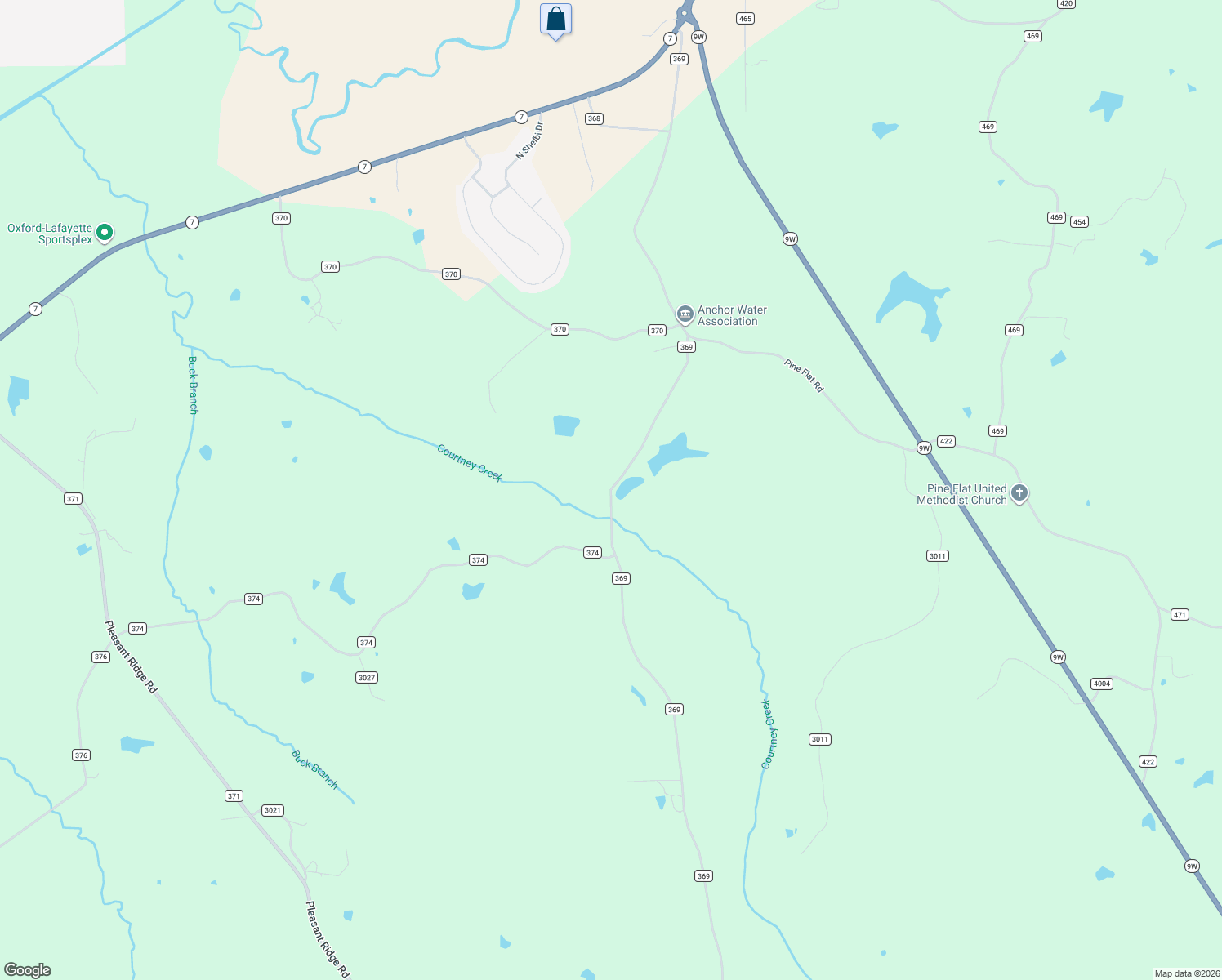 map of restaurants, bars, coffee shops, grocery stores, and more near 102 County Road 369 in Oxford