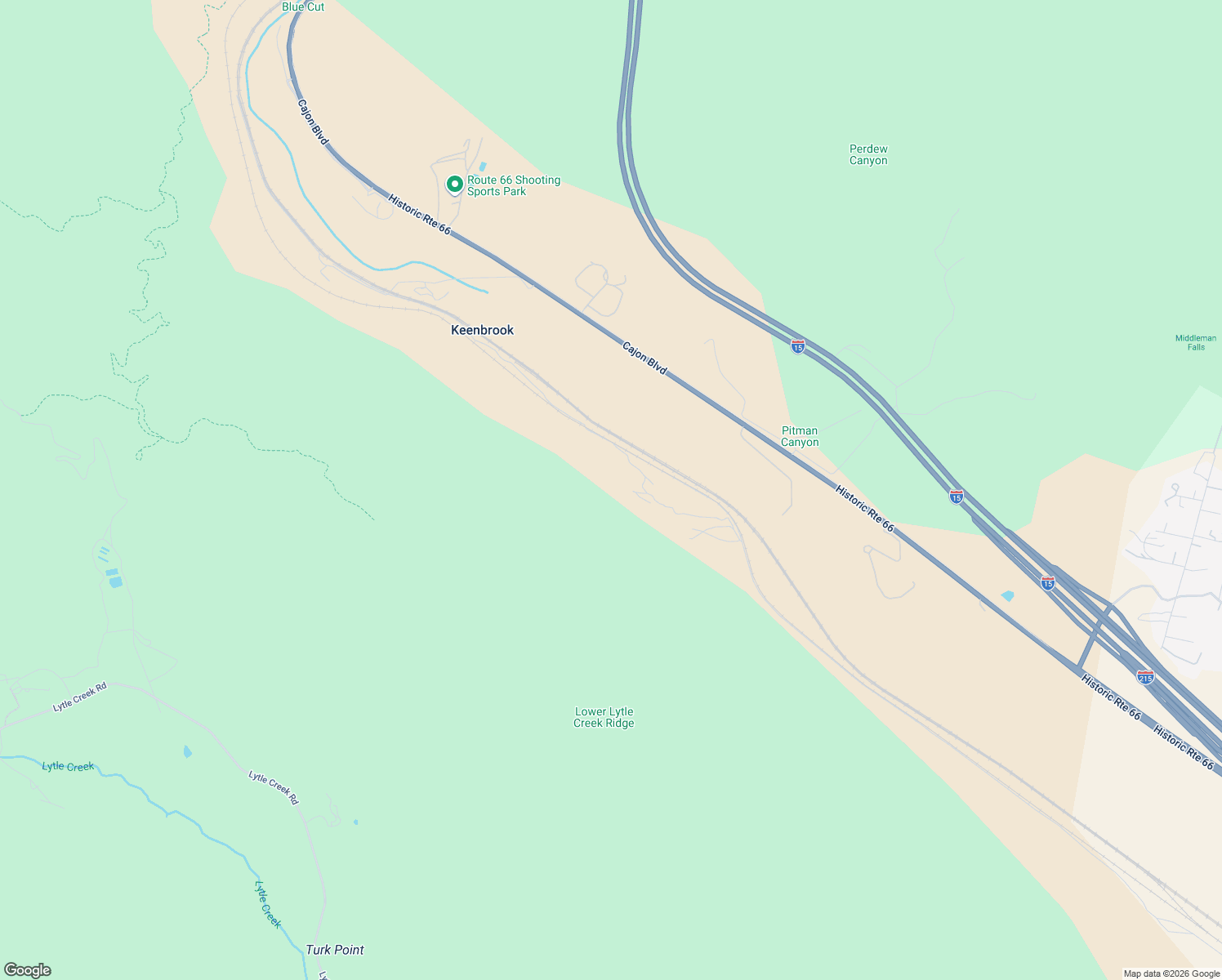 map of restaurants, bars, coffee shops, grocery stores, and more near 16203 Cajon Boulevard in San Bernardino
