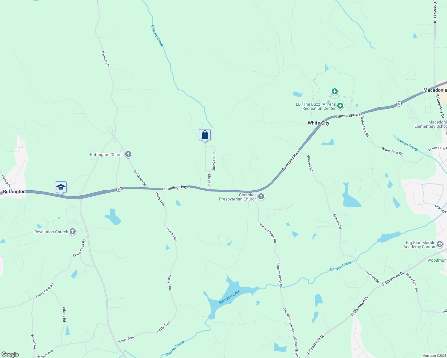 map of restaurants, bars, coffee shops, grocery stores, and more near 225 Eagles Nest Drive in Canton