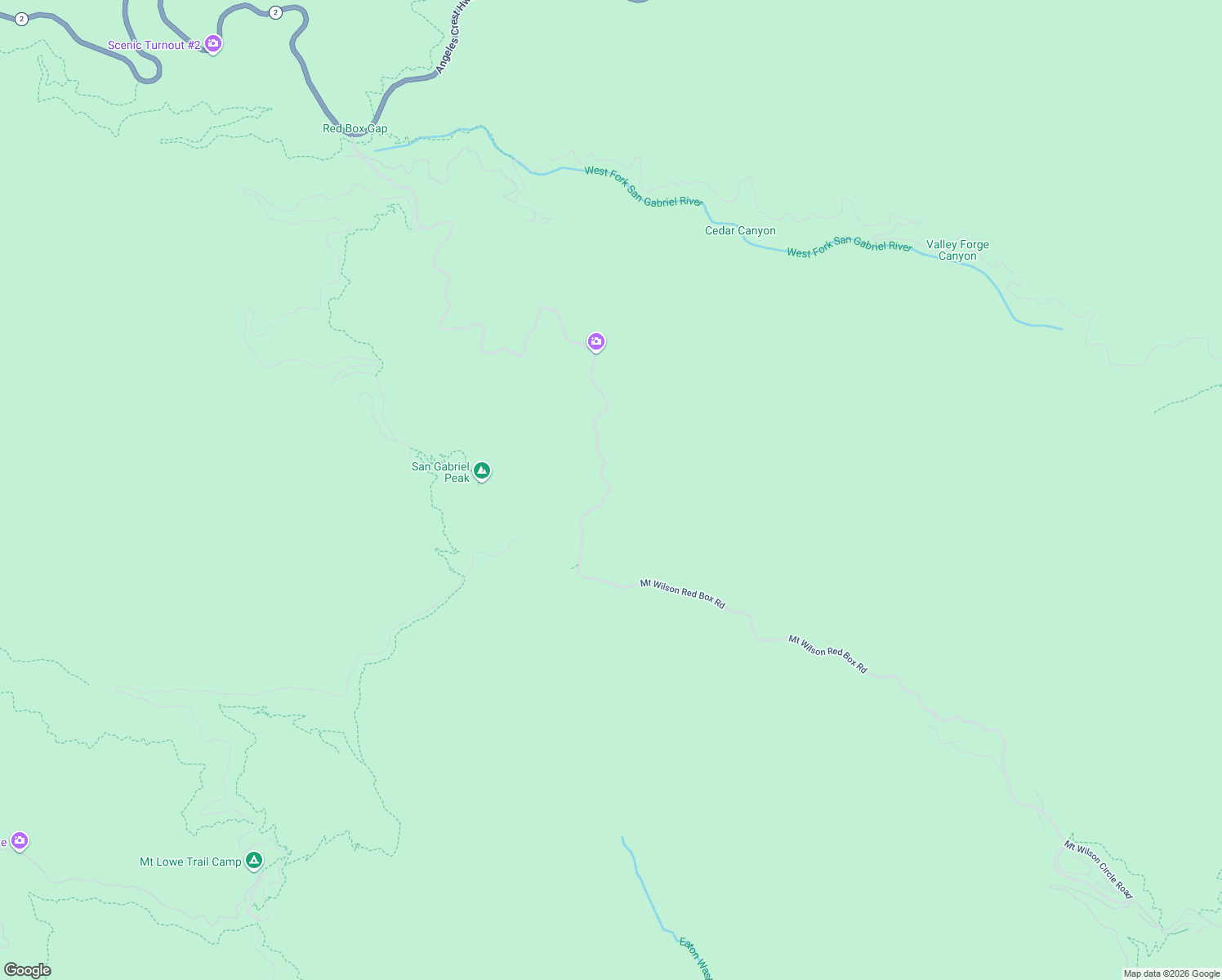 map of restaurants, bars, coffee shops, grocery stores, and more near Mount Wilson Red Box Road in Los Angeles County