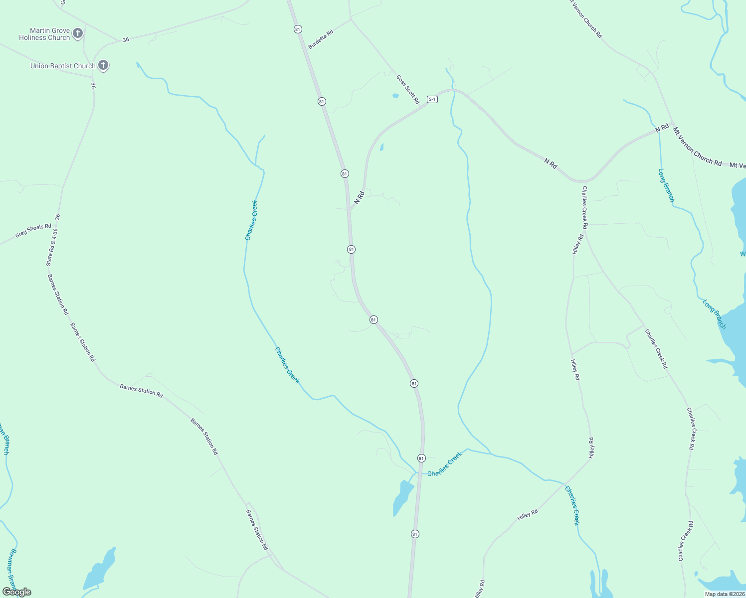 map of restaurants, bars, coffee shops, grocery stores, and more near 6168 South Carolina 81 in Iva