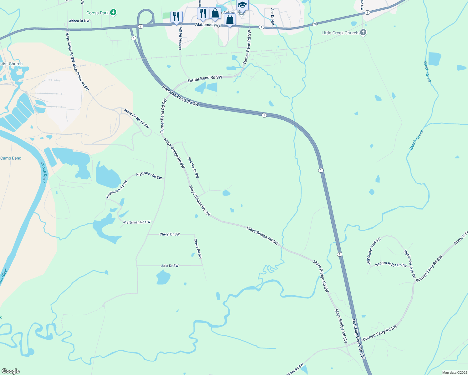 map of restaurants, bars, coffee shops, grocery stores, and more near 10A Fox Hill Drive Southwest in Rome
