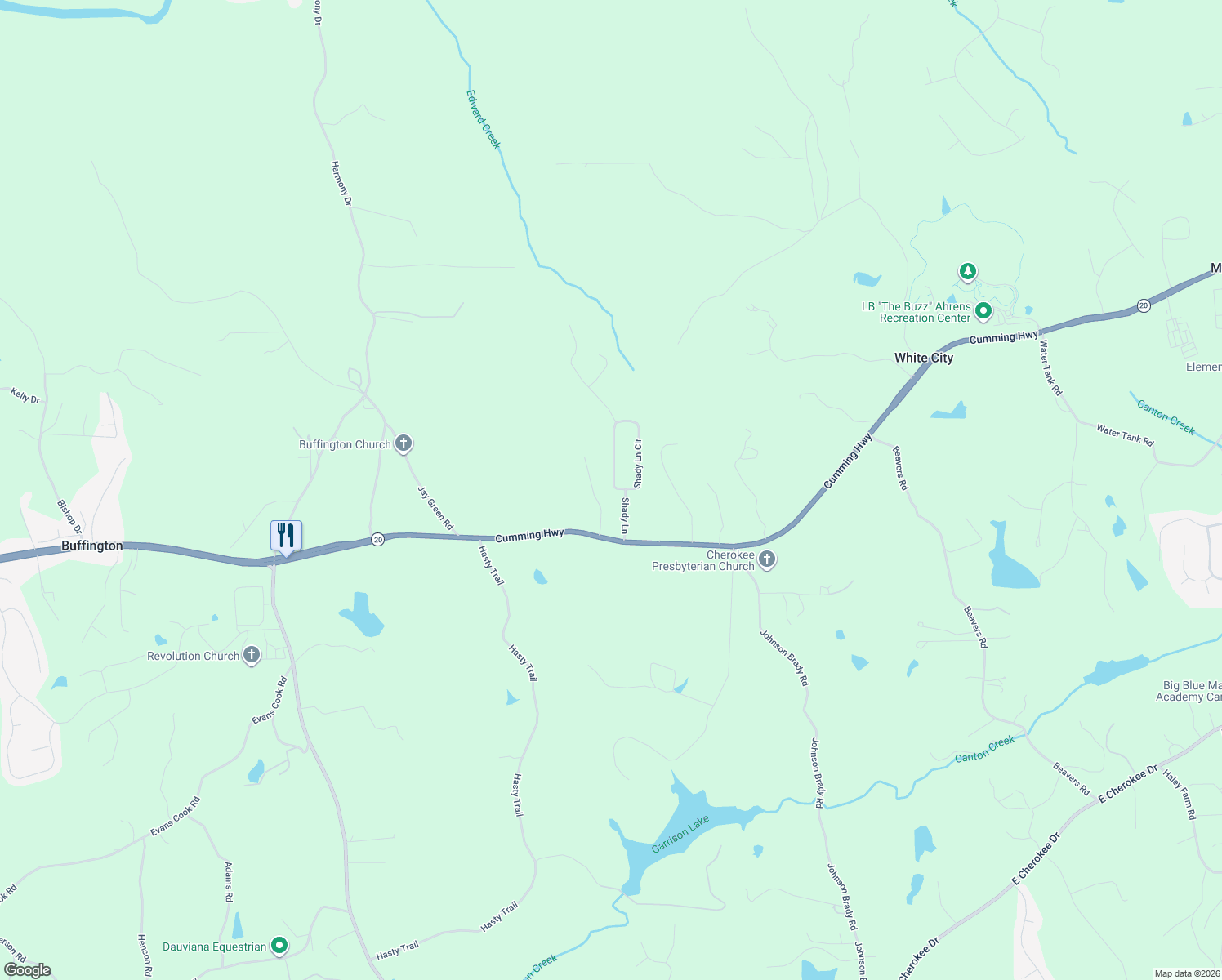 map of restaurants, bars, coffee shops, grocery stores, and more near 539 Crestmont Lane in Canton
