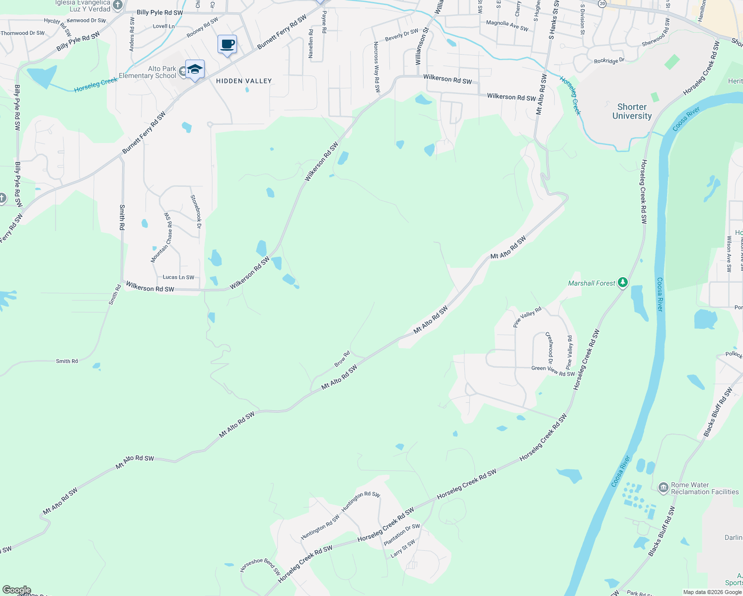 map of restaurants, bars, coffee shops, grocery stores, and more near 21 Hidden Ridge Drive in Rome