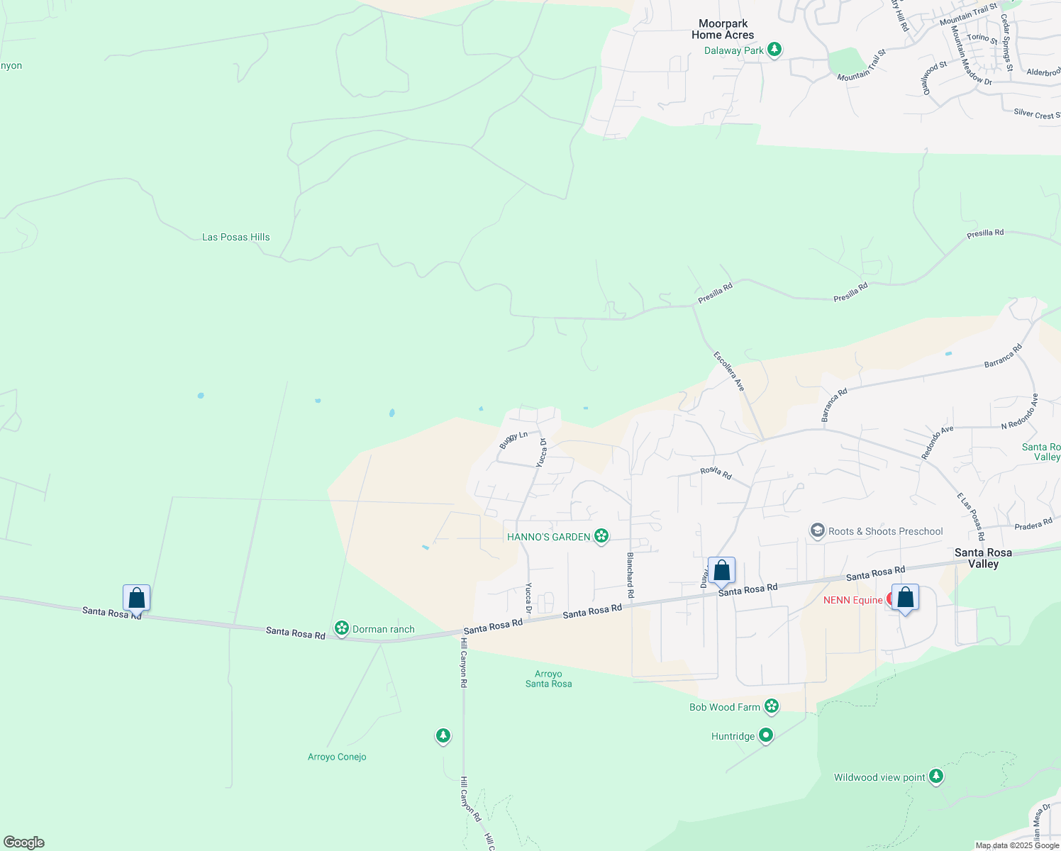 map of restaurants, bars, coffee shops, grocery stores, and more near 2981 Yucca Drive in Camarillo