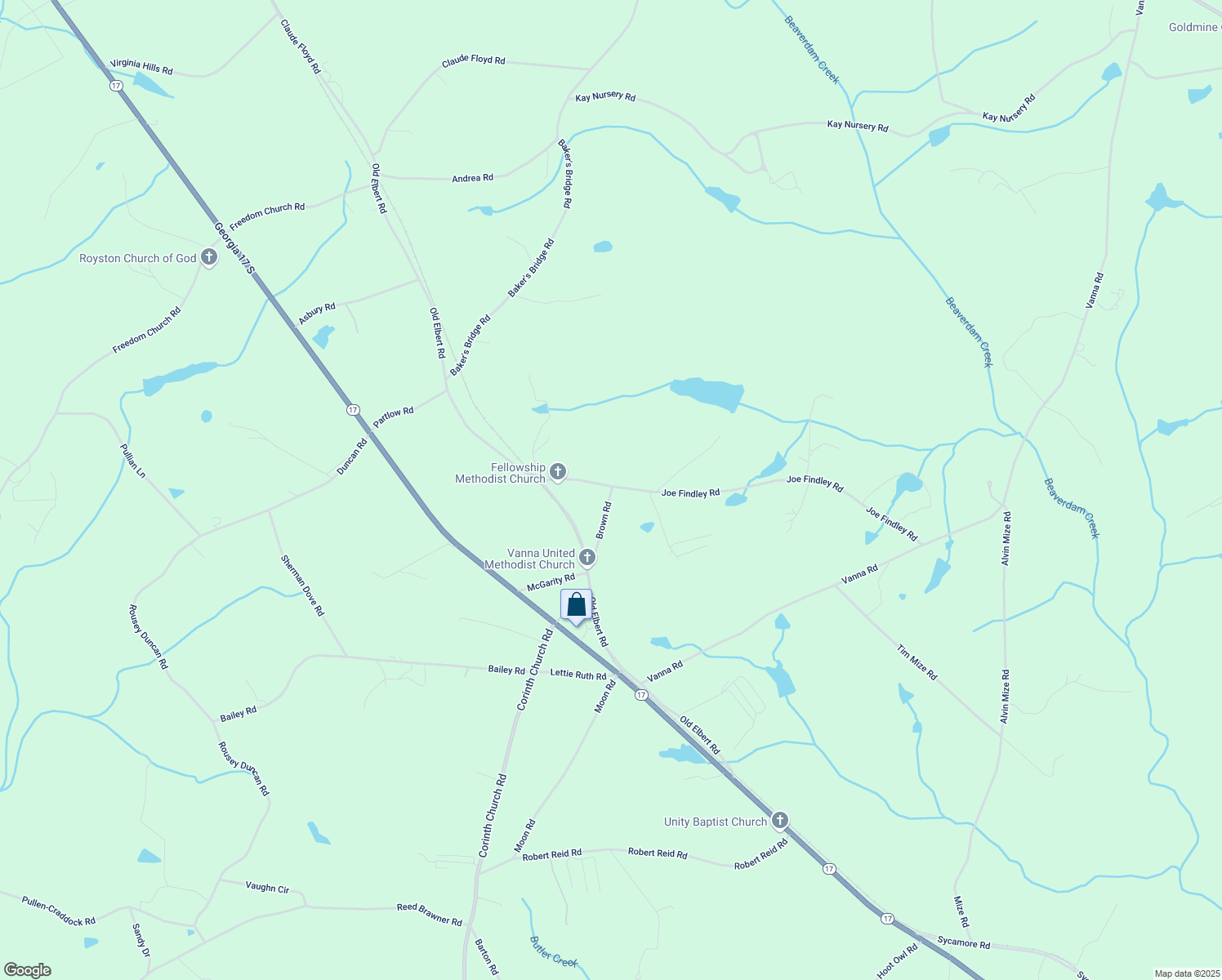 map of restaurants, bars, coffee shops, grocery stores, and more near 204 Brown Road in Royston