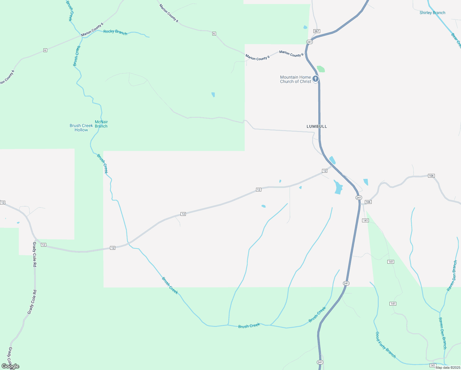 map of restaurants, bars, coffee shops, grocery stores, and more near 958 County Road 12 in Bear Creek