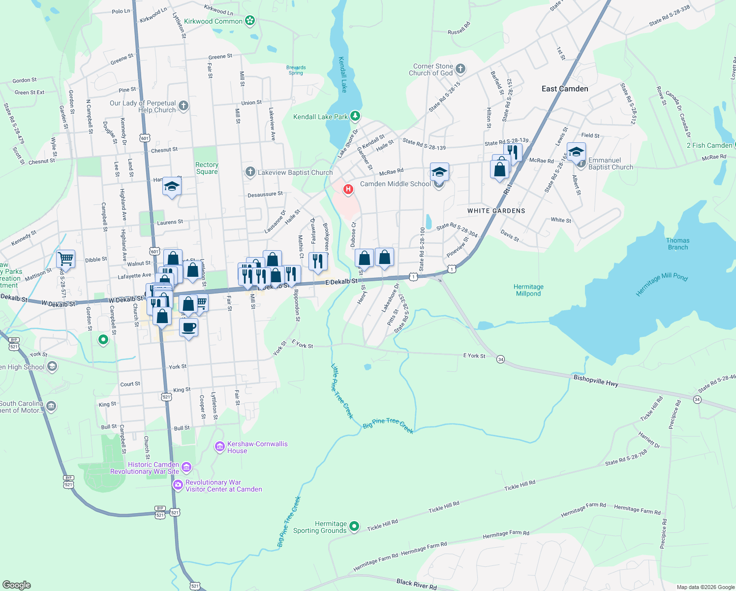 map of restaurants, bars, coffee shops, grocery stores, and more near 62 Henry Street in Camden