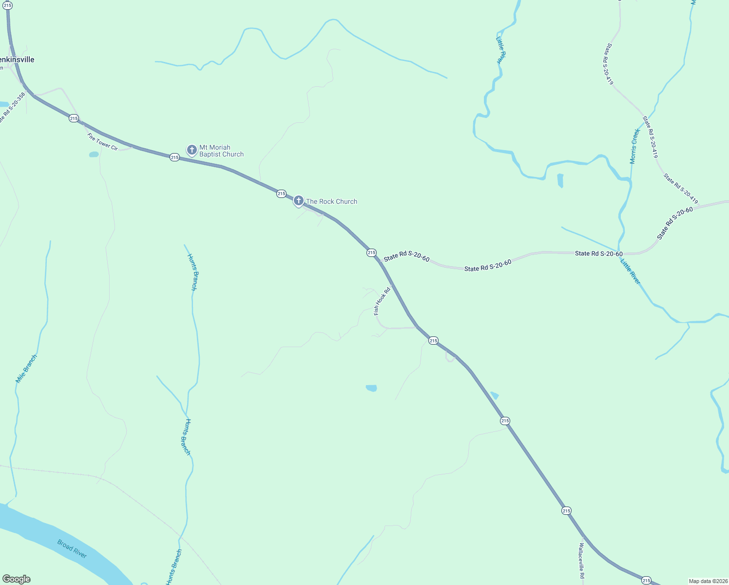 map of restaurants, bars, coffee shops, grocery stores, and more near 58 Mickey Lane in Winnsboro